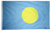 Palau Flag 3x5 ft. Nylon SolarGuard Nyl-Glo 100% Made in USA to Official United Nations Design Specifications.