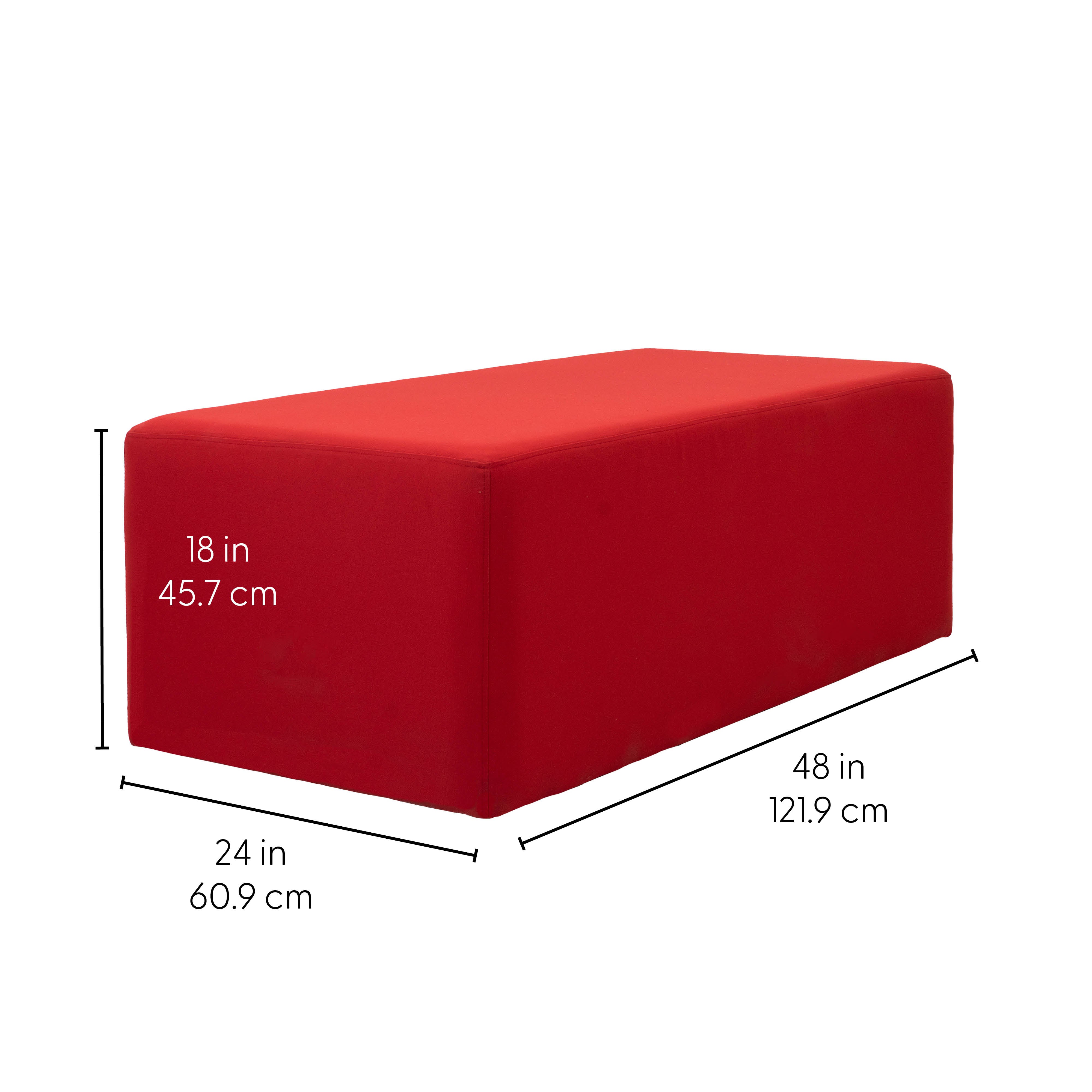 Outdoor 24" x 48" Rectangle Ottoman with Sunbrella®, 18" H - Canvas Jockey Red