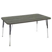 36" x 60" Rectangle La Madera Activity Table with Standard Legs - Gray Wood/Black