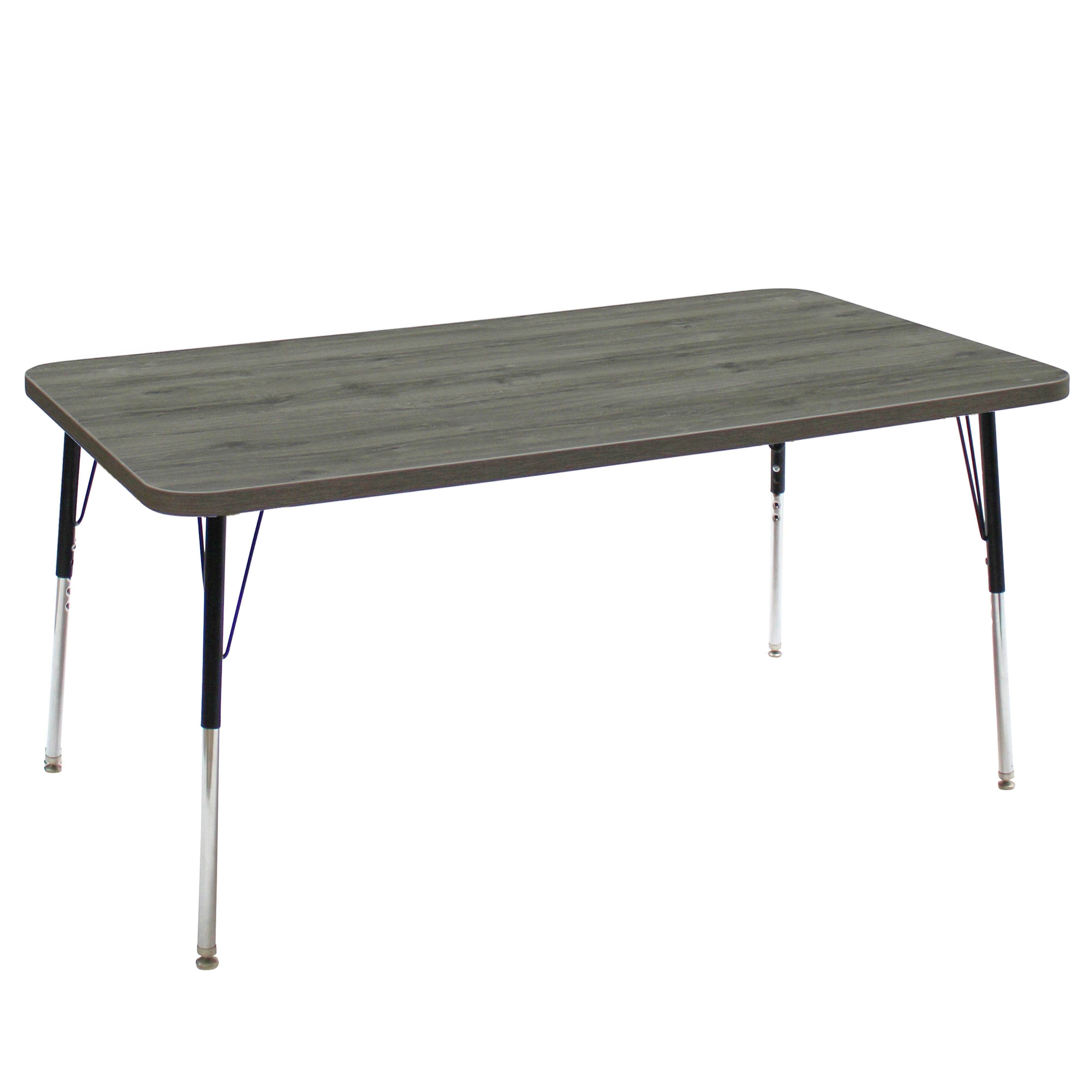 36" x 60" Rectangle La Madera Activity Table with Standard Legs - Gray Wood/Black