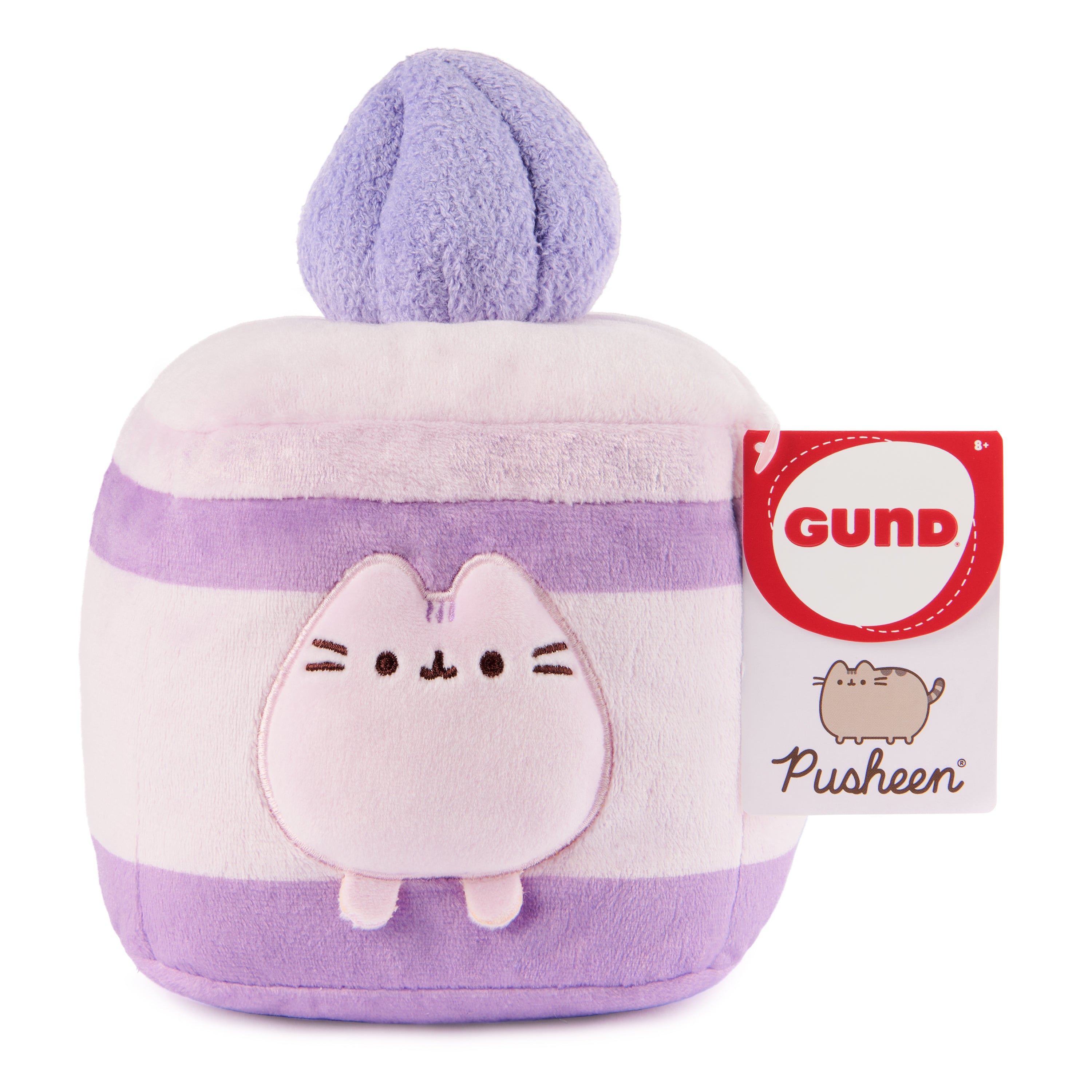 GUND Pusheen Lavender Spongecake Plush, Squishy Toy, Collectible Plush Toy, Dessert Plush, Cat Stuffed Animal for Ages 8 and Up, Purple, 6”
