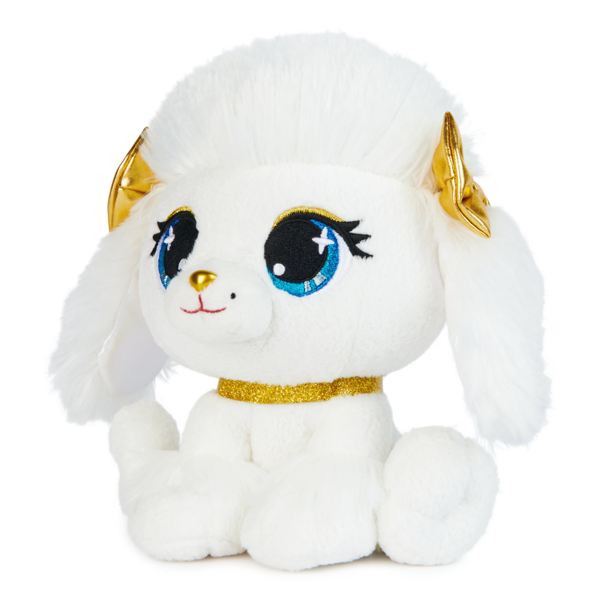 P.Lushes Designer Fashion Pets Catalina Monroe Premium Poodle Puppy Stuffed Animal, White and Gold, 6”