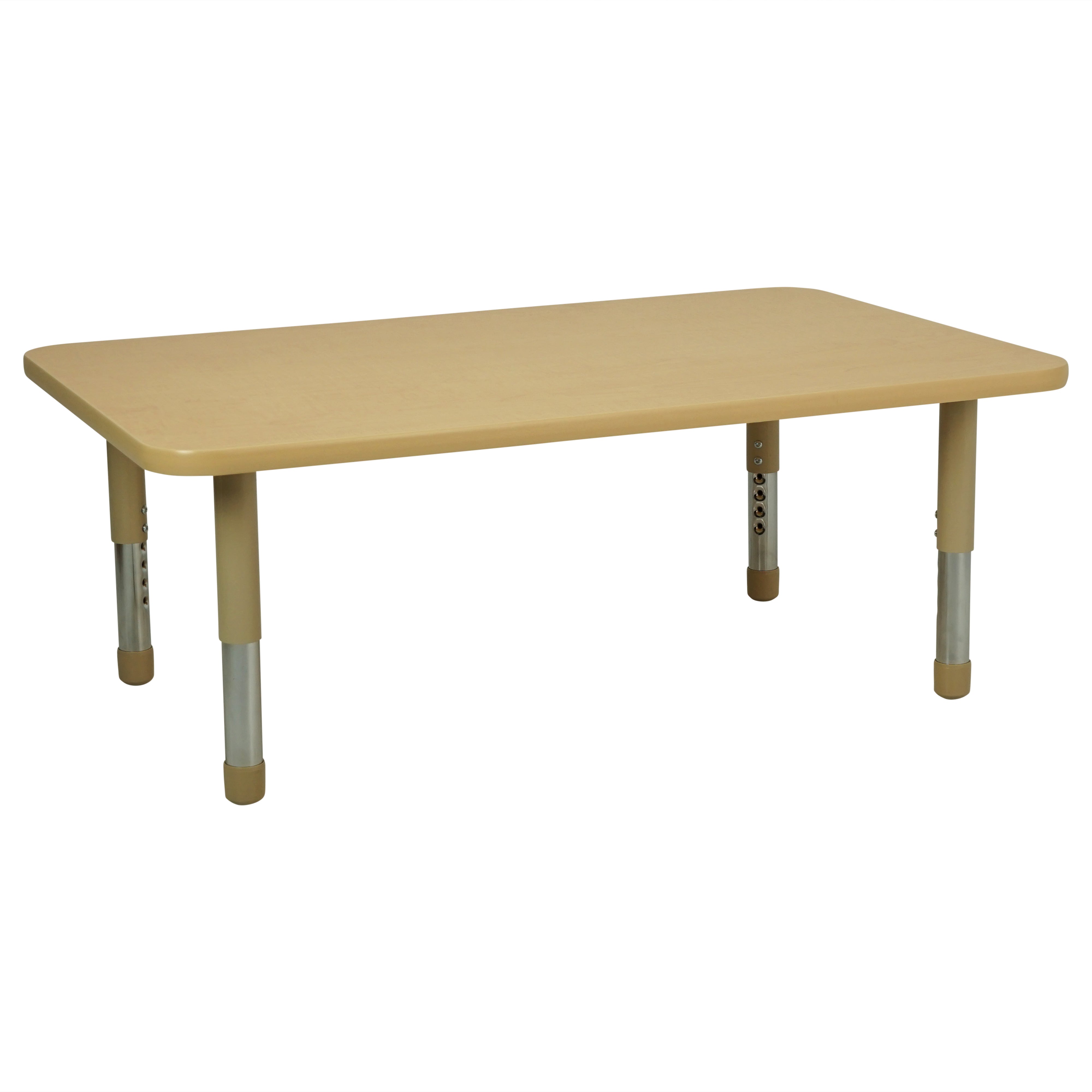 30" x 48" Rectangle T-Molding Activity Table with Adjustable Tiny Tot Legs - Maple/Sand