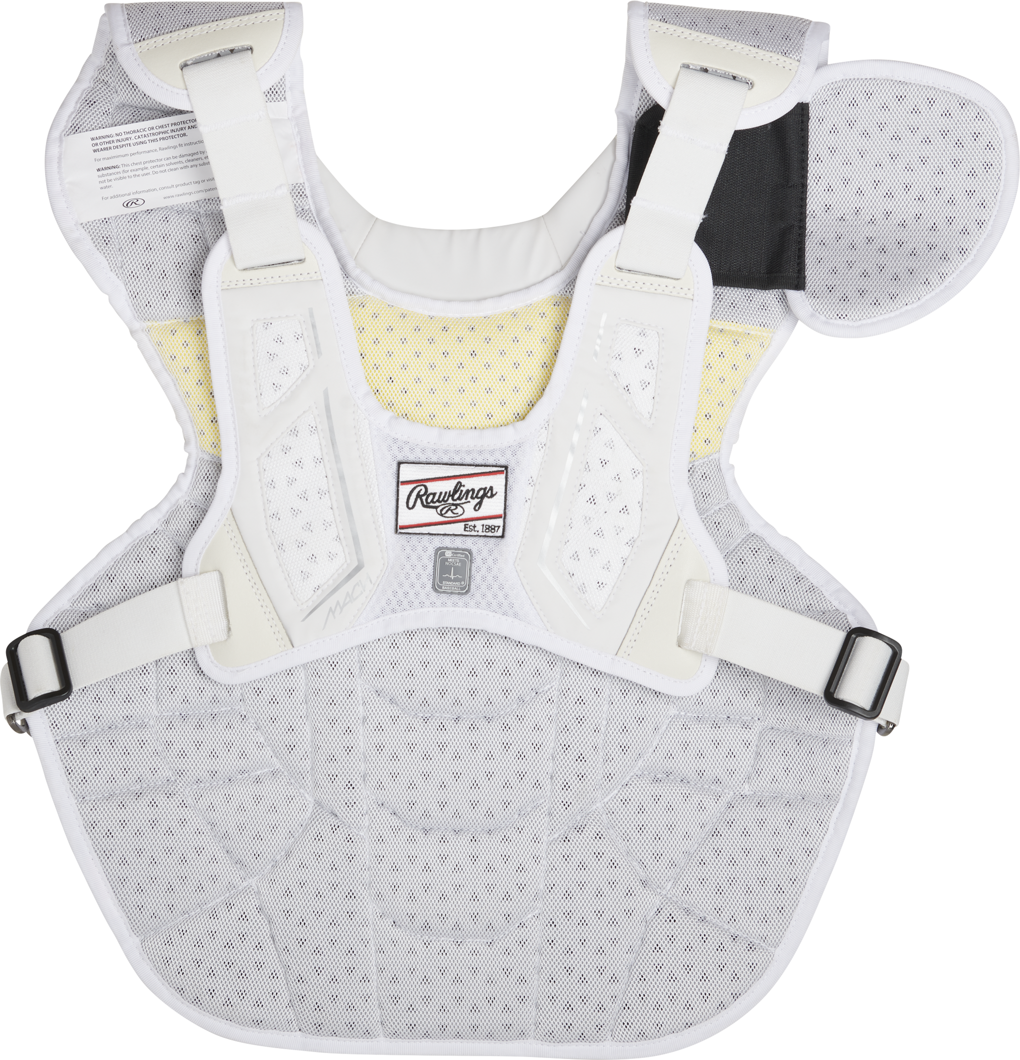 Rawlings Mach Adult Chest Protector - White/White
