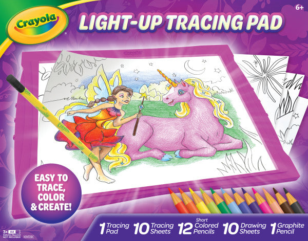 Crayola Light-Up Tracing Pad, Pink, Art Supplies, Creative Toy, Gifts for Kids, Beginner Child