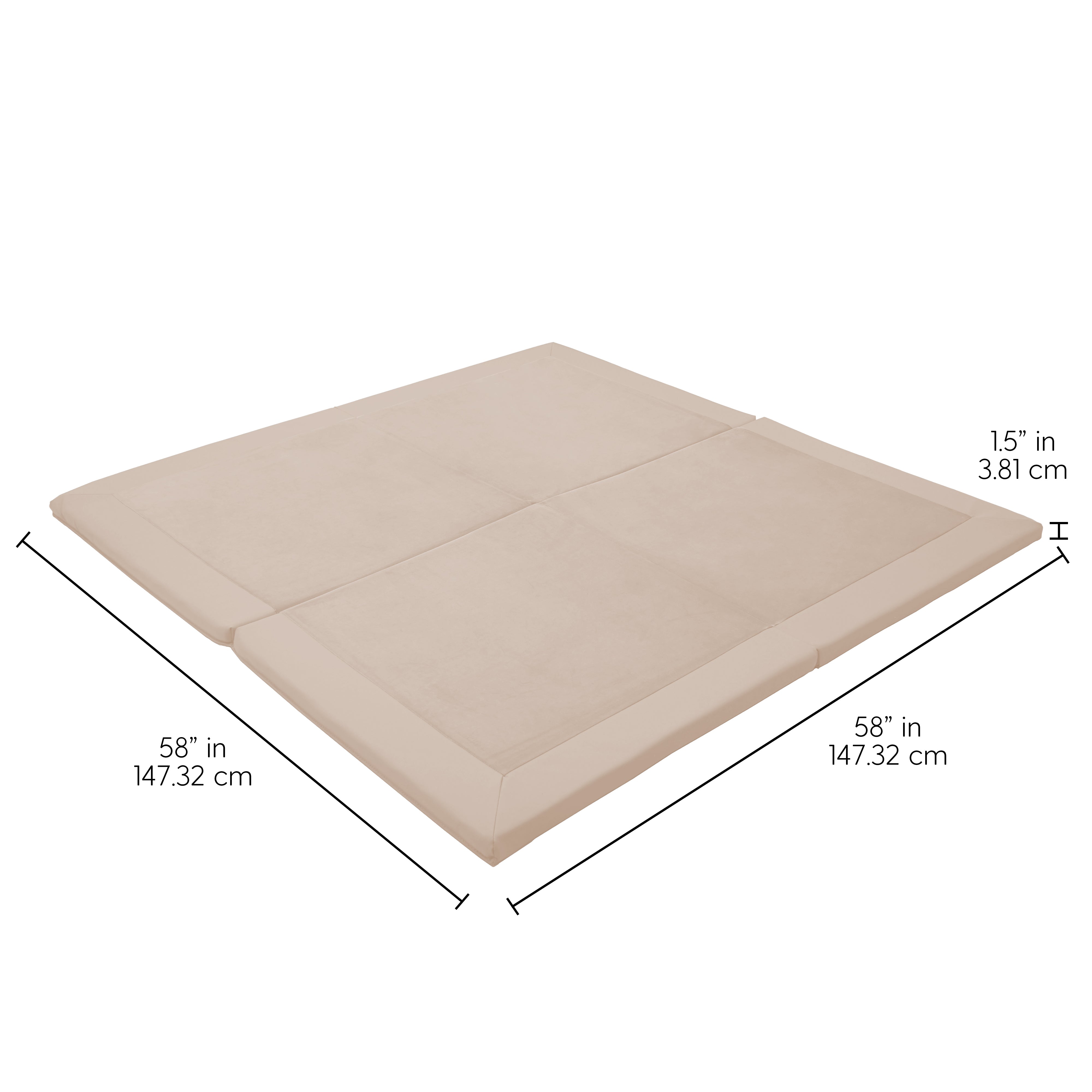 SoftScape Two-Texture Space Saver 4-Fold Toddler Activity Mat - Beige