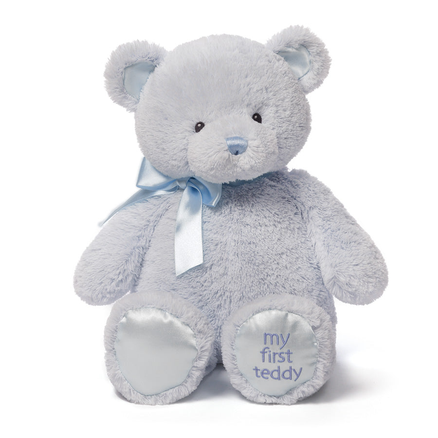 Baby GUND My First GUND Teddy Bear, Ultra Soft Animal Plush Toy for Babies and Newborns, Blue, 18”