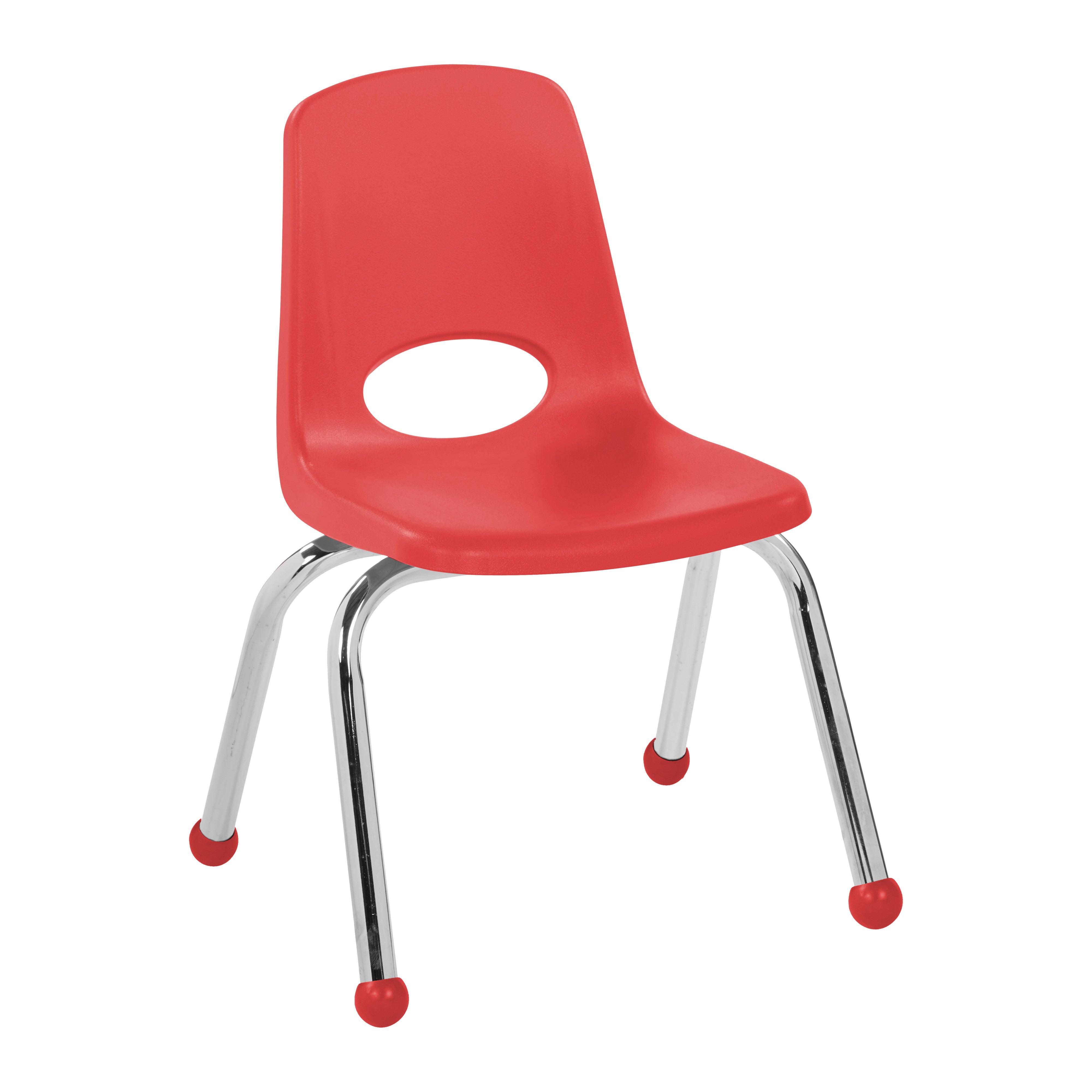 12" Stack Chair with Ball Glides - Red