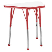 18" x 30" Trapezoid Dry-Erase Activity Table with Adjustable Standard Ball Glide Legs - Whiteboard/Red