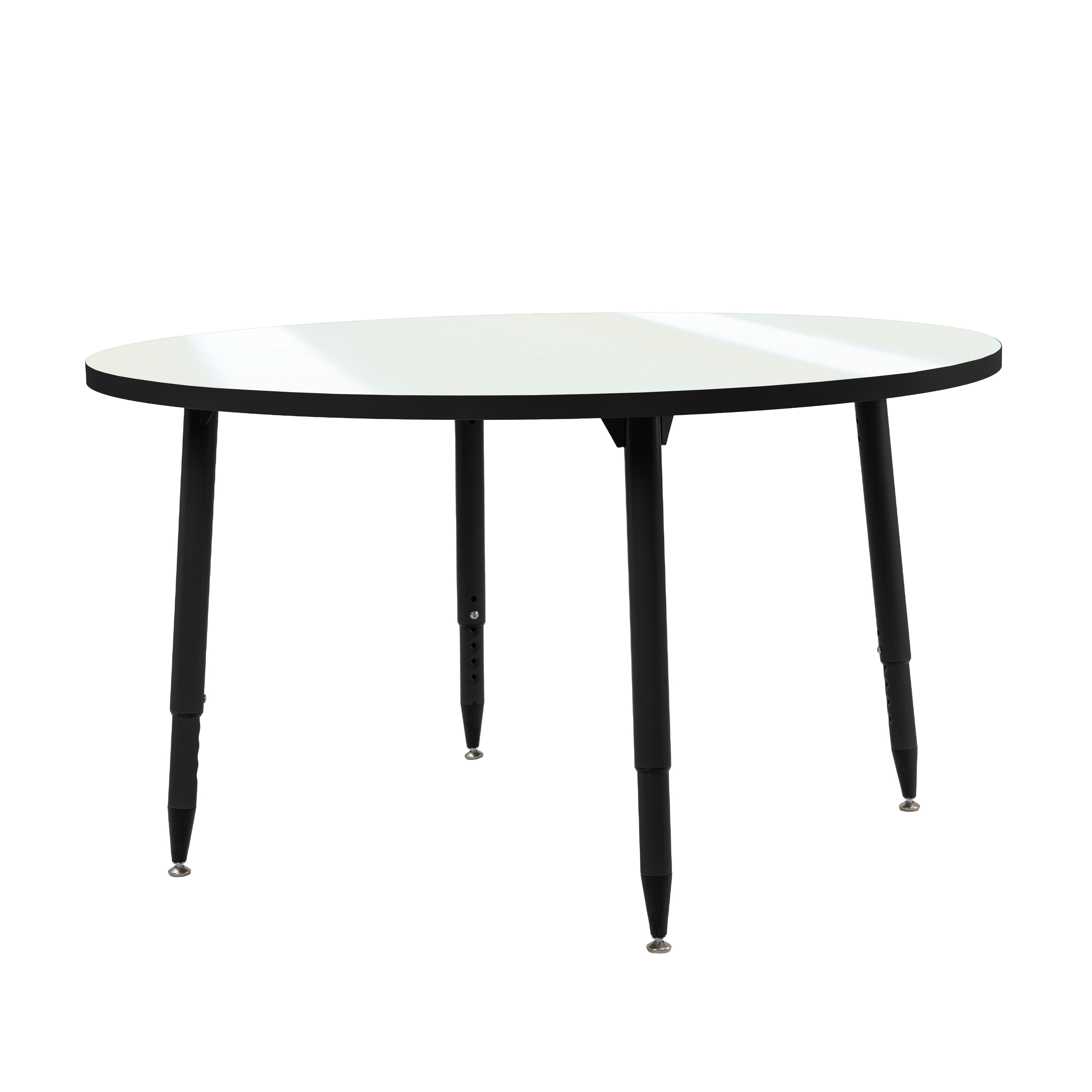 Adapte 48" Round Dry-Erase Activity Table with Adjustable Tapered Legs - Whiteboard/Black