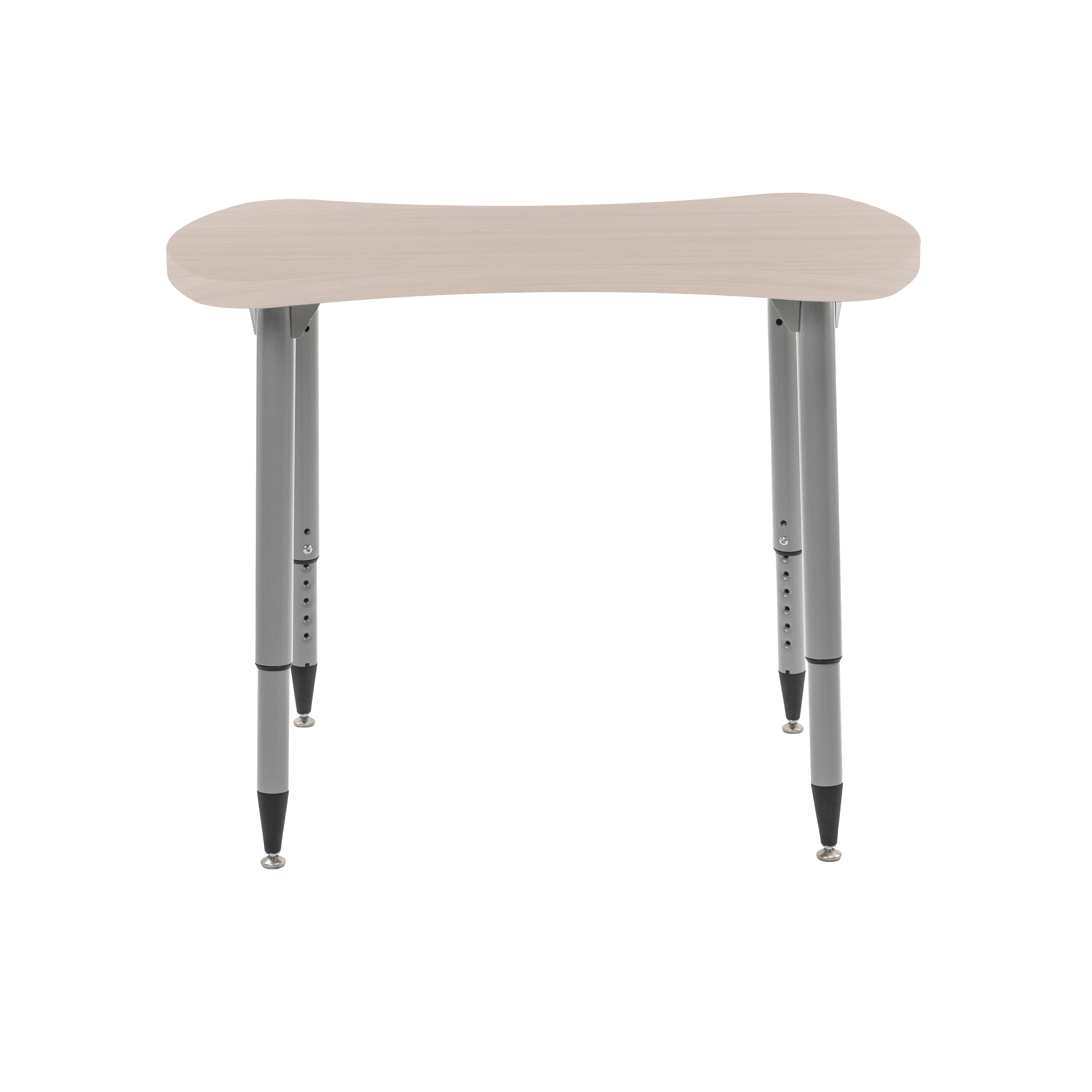 Adapte 25" x 37" Bowtie Woodgrain Activity Table with Adjustable Tapered Legs - Asian Sand/Silver