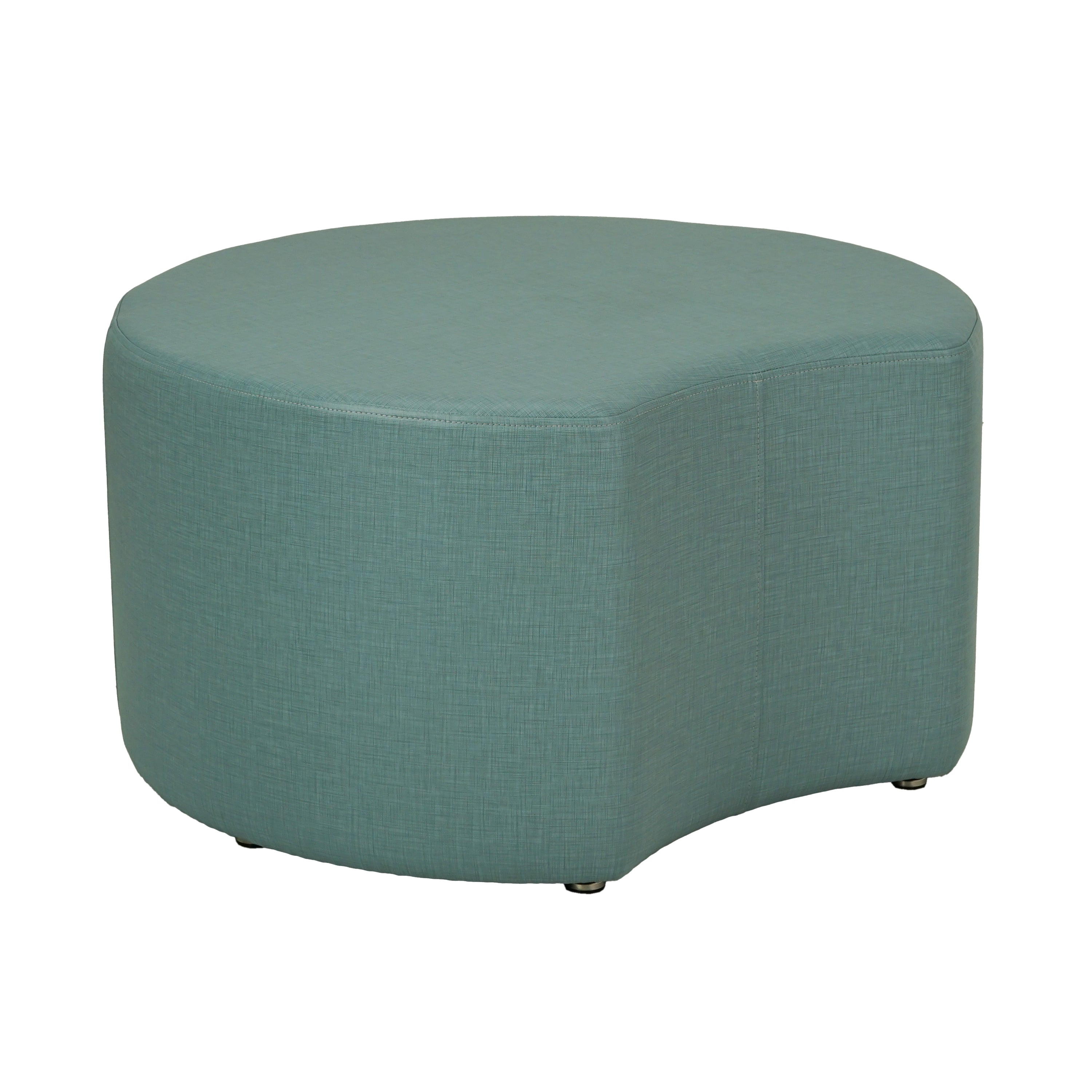Pro Series Upholstered Crescent Ottoman 18" Height - Sky Blue Crosshatch