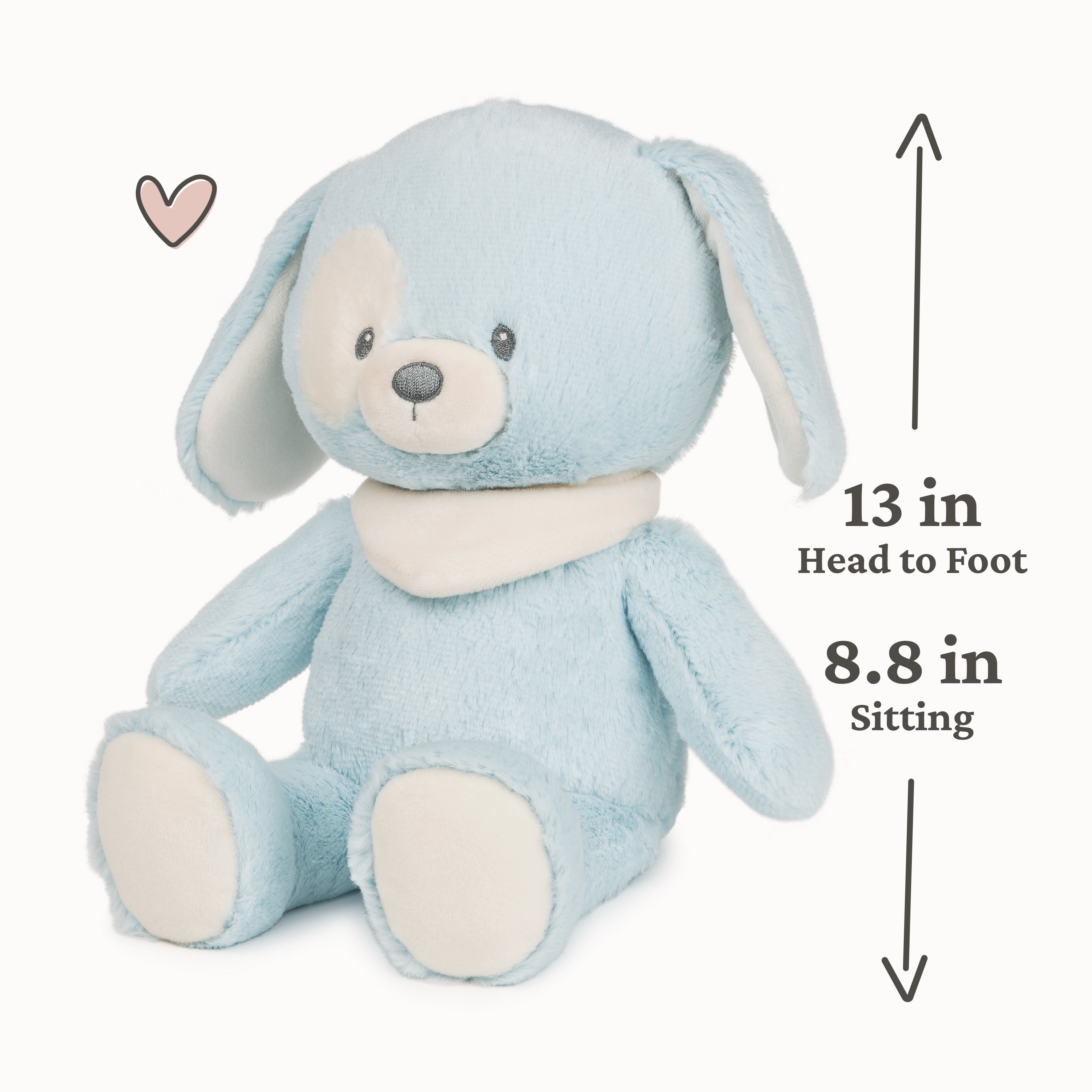 Baby GUND Sustainable Puppy Plush, Stuffed Animal Made from Recycled Materials,  Gift for Babies and Newborns, Blue/Cream, 13”