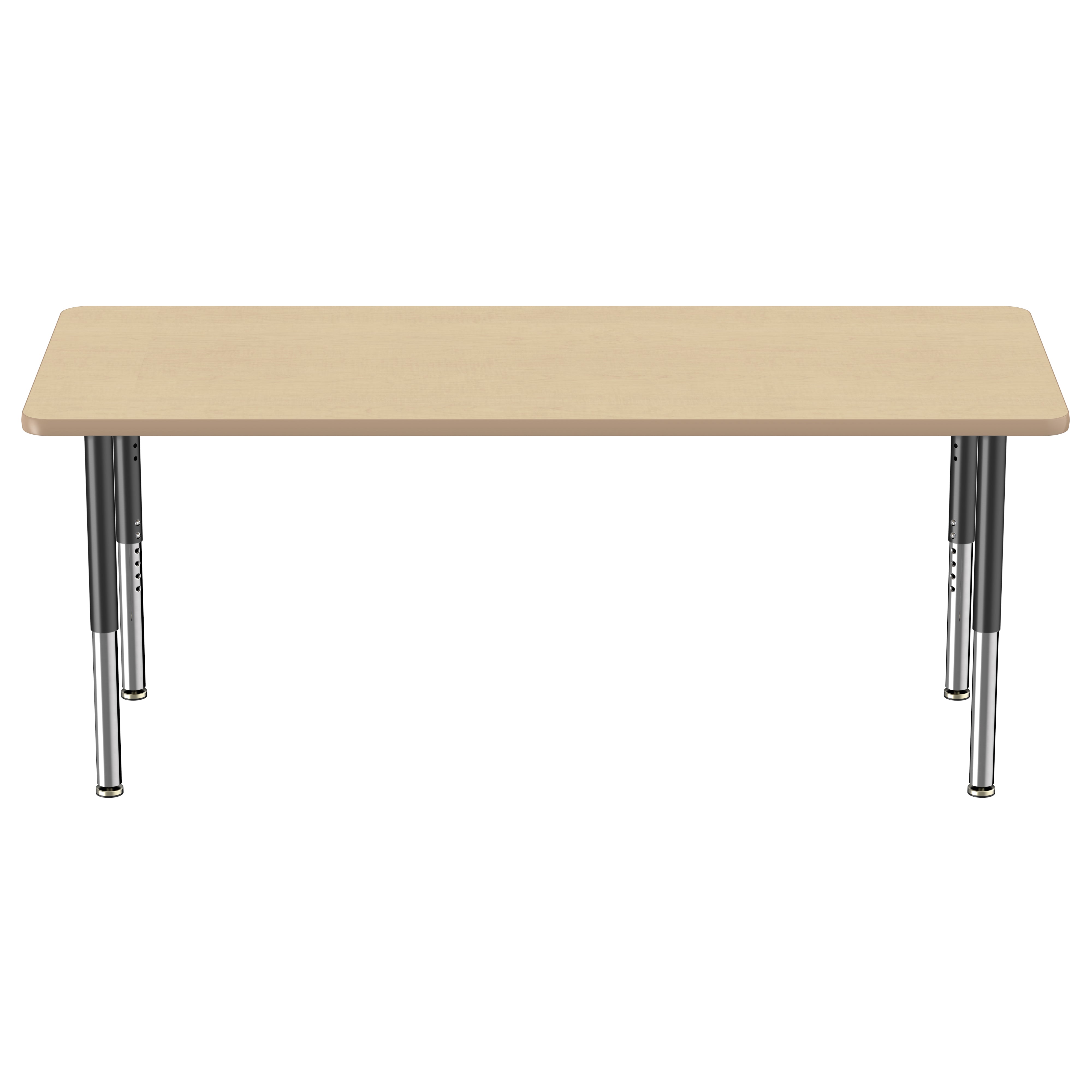 30" x 72" Rectangle Thermofused Activity Table with Adjustable Super Legs - Maple/Maple/Black