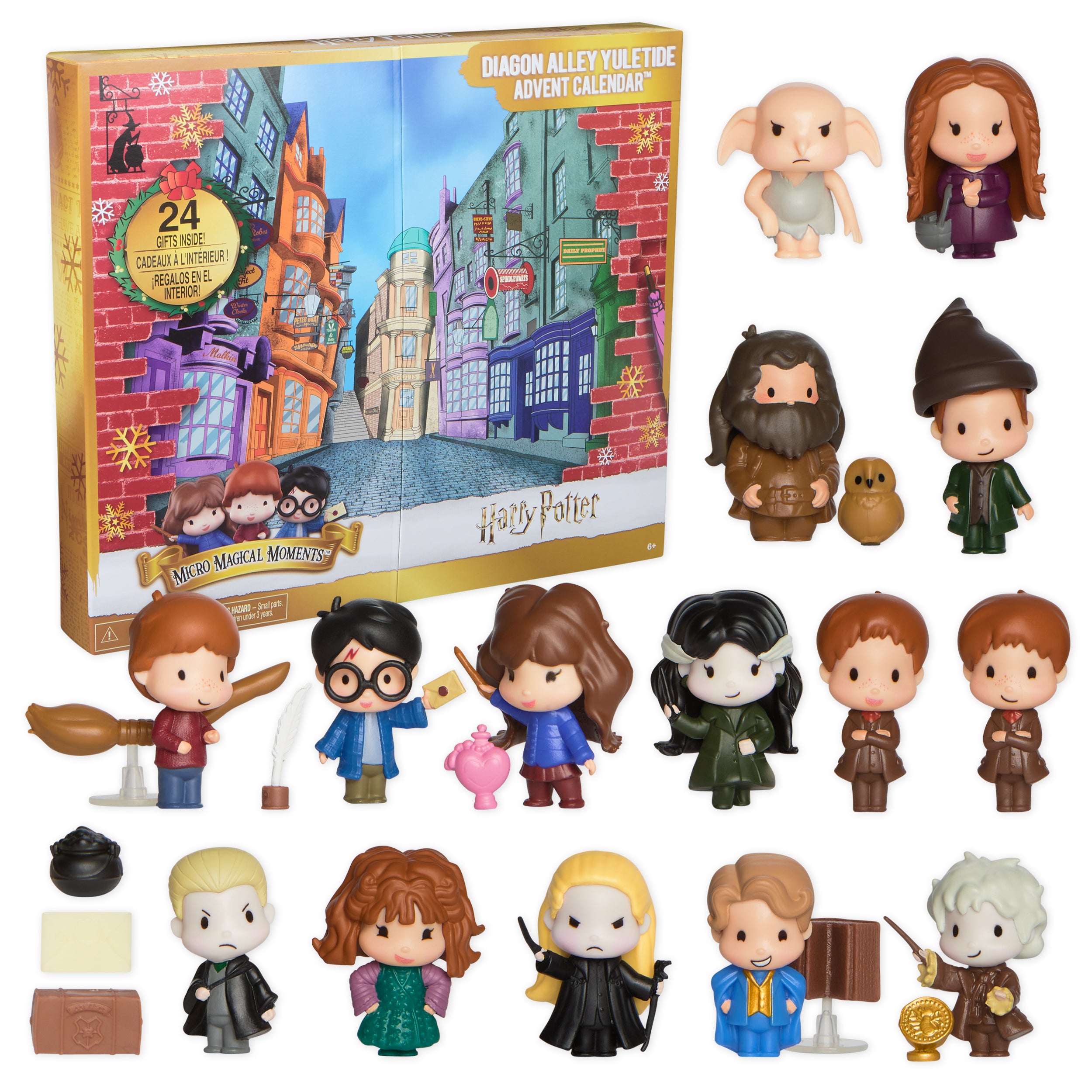 Wizarding World Harry Potter, Micro Magical Moments Diagon Alley Yuletide Advent Calendar 2025, 24 Surprise Toys, Christmas Countdown Calendar for Ages 6 and up