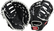 Rawlings Shut Out Series First Base Mitt 12-Inch Softball Glove - Right Hand Thrower - Black