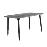 Adapte 30" x 48" Rectangle Woodgrain Activity Table with Adjustable Tapered Legs - Gray Wood/Black