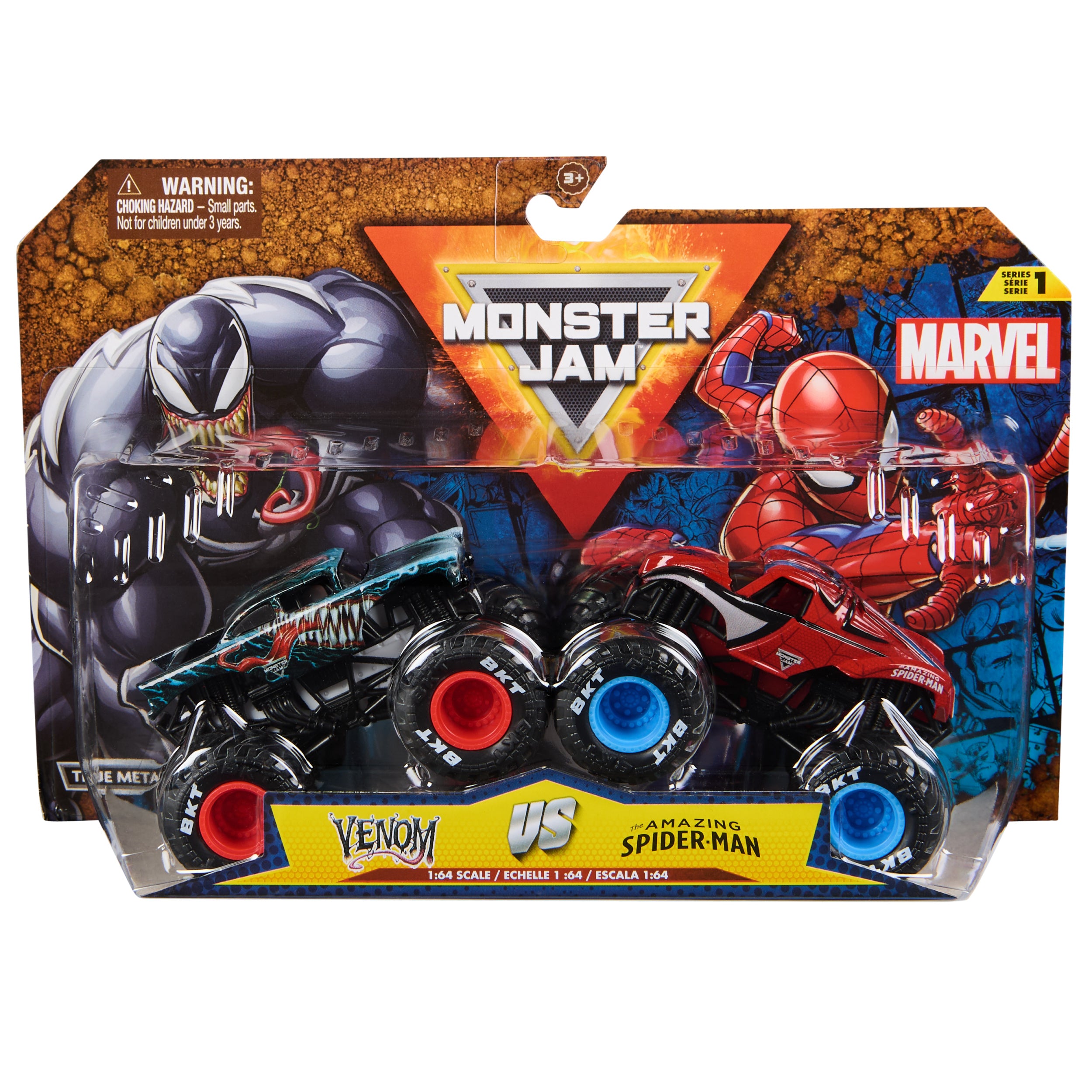 Monster Jam, Marvel 1:64 Scale Die-Cast Monster Truck Toy Vehicle 2-Pack Styles May Vary