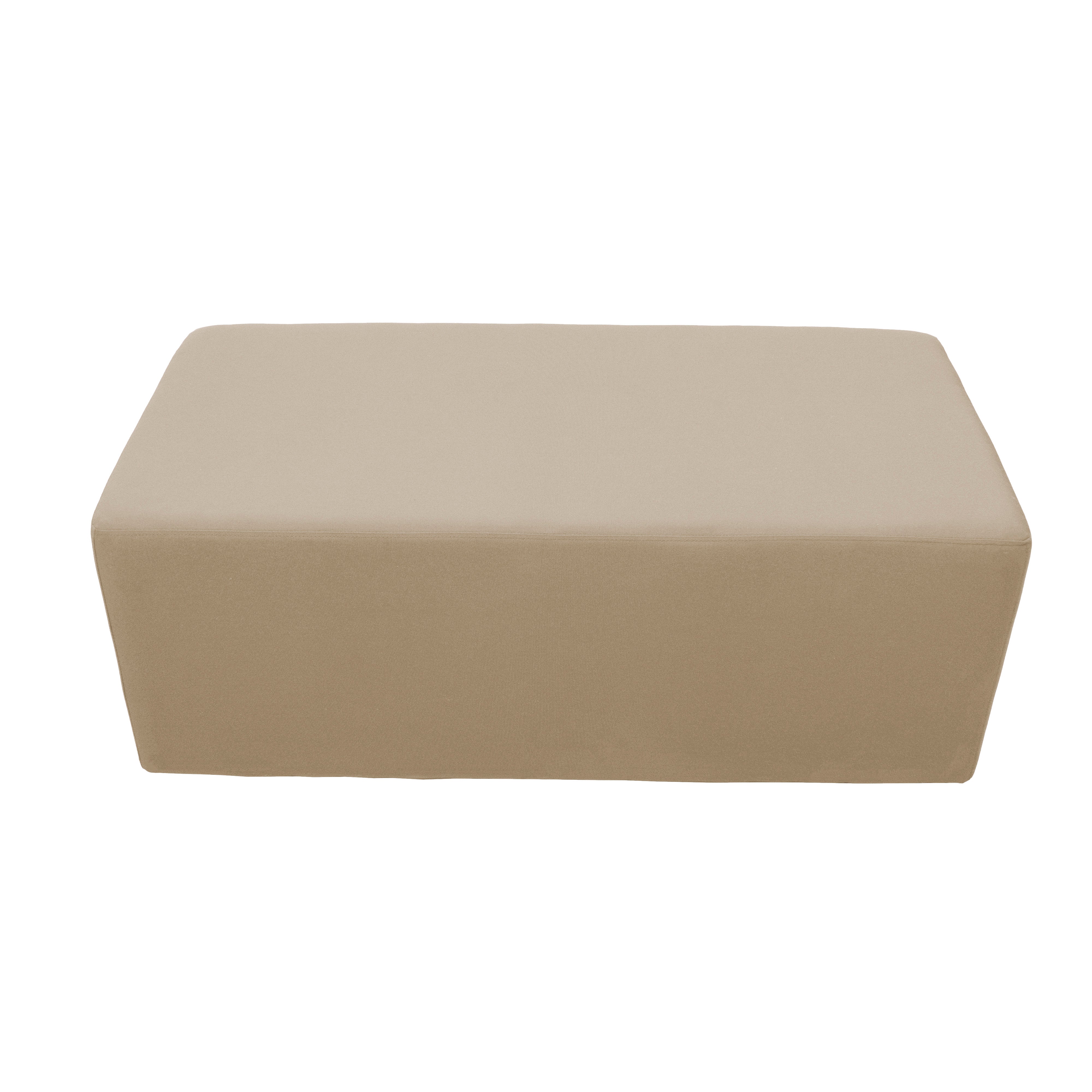 Outdoor 24" x 48" Rectangle Ottoman with Sunbrella®, 18" H - Spectrum Sand