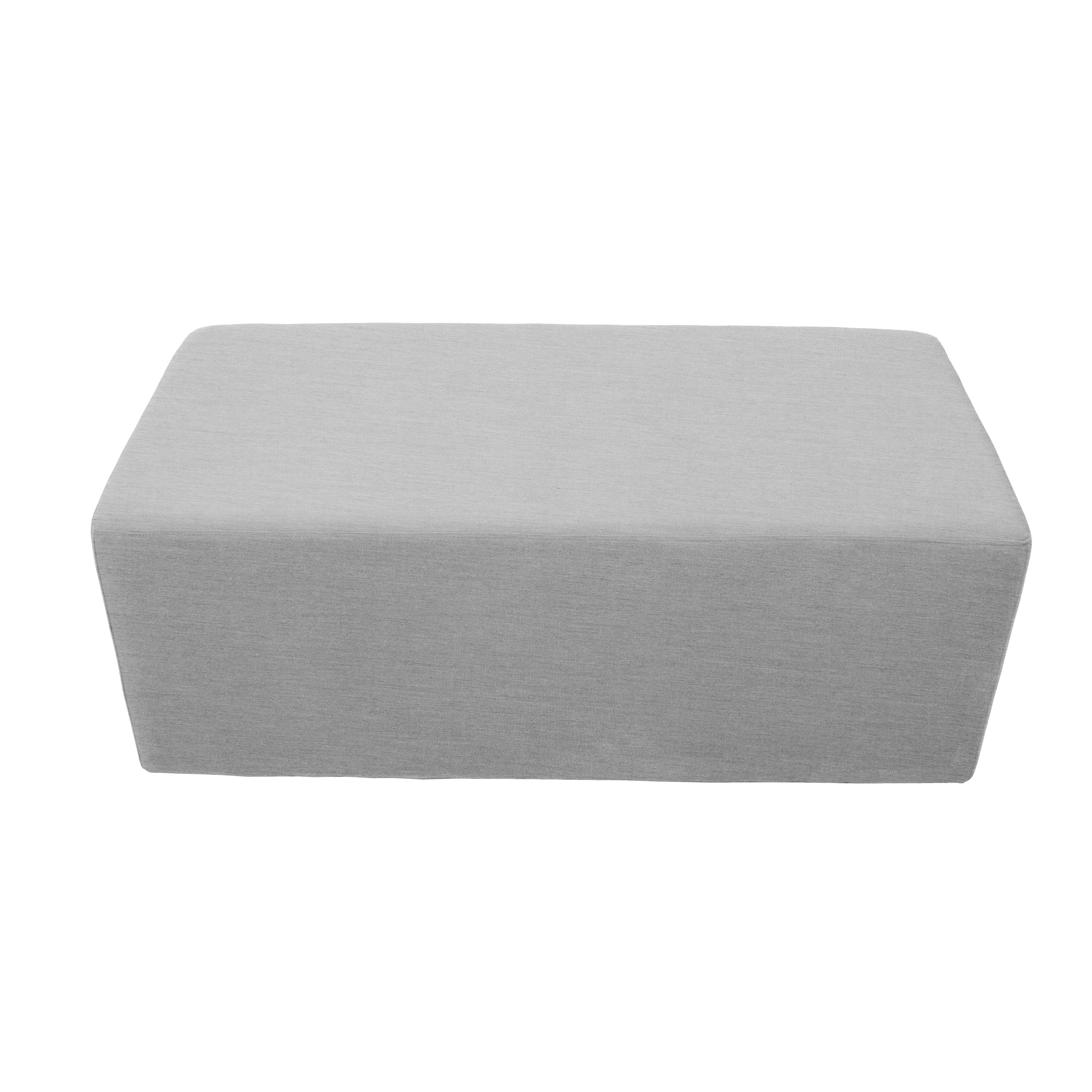 Outdoor 24" x 48" Rectangle Ottoman with Sunbrella®, 18" H - Canvas Granite