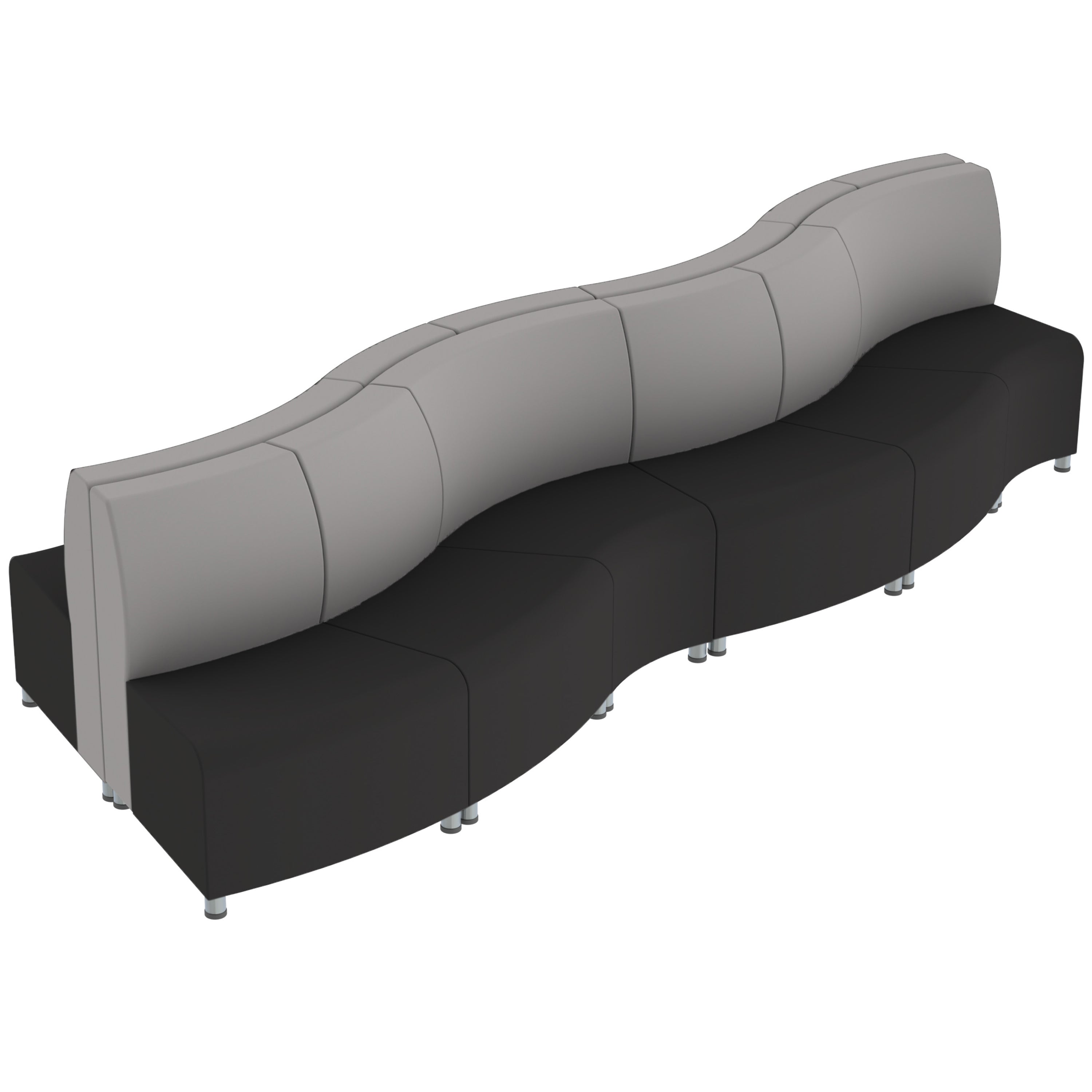 Pro Series Connect Edged Crest Seating, 12-Piece Set - Black/Gray