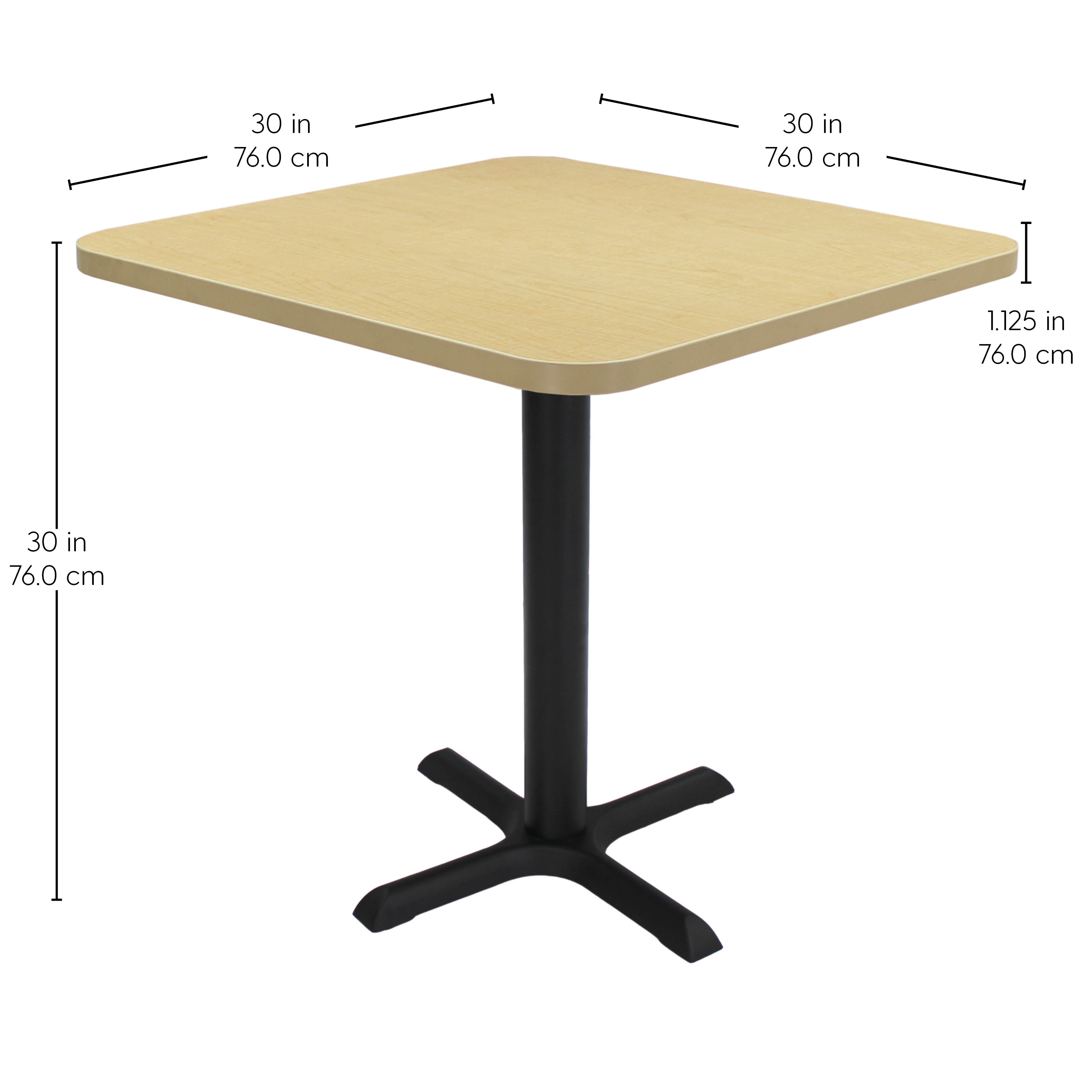 30" x 30" Square Cafe Bistro Table - Maple/Black