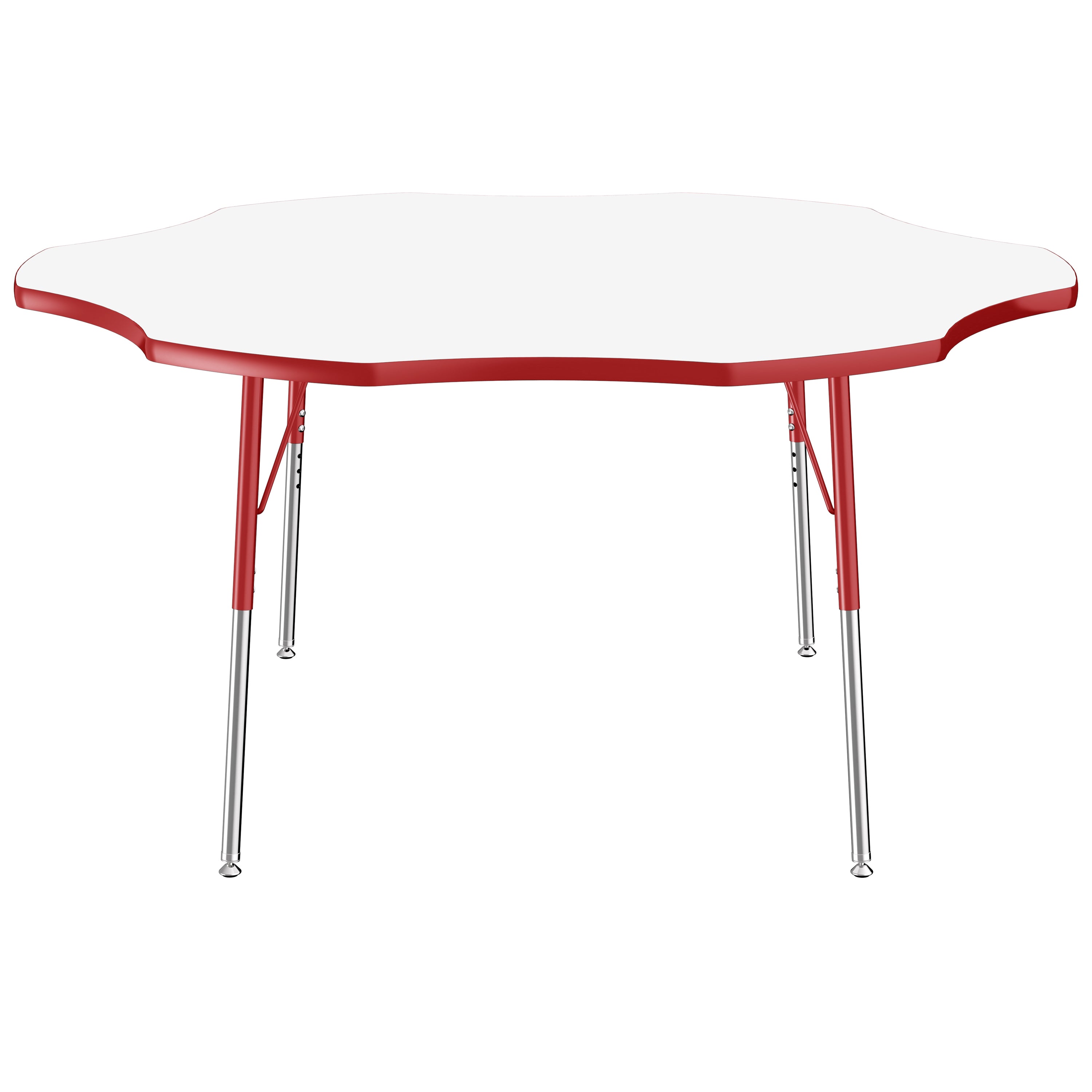 60" x 60" Flower Dry-Erase Activity Table with Adjustable Standard Swivel Glide Legs - Whiteboard/Red