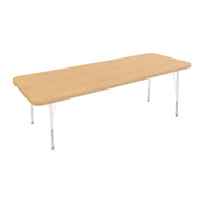 24" x 60" Rectangle Thermofused Woodgrain Activity Table with Standard Legs - Maple Grain/White