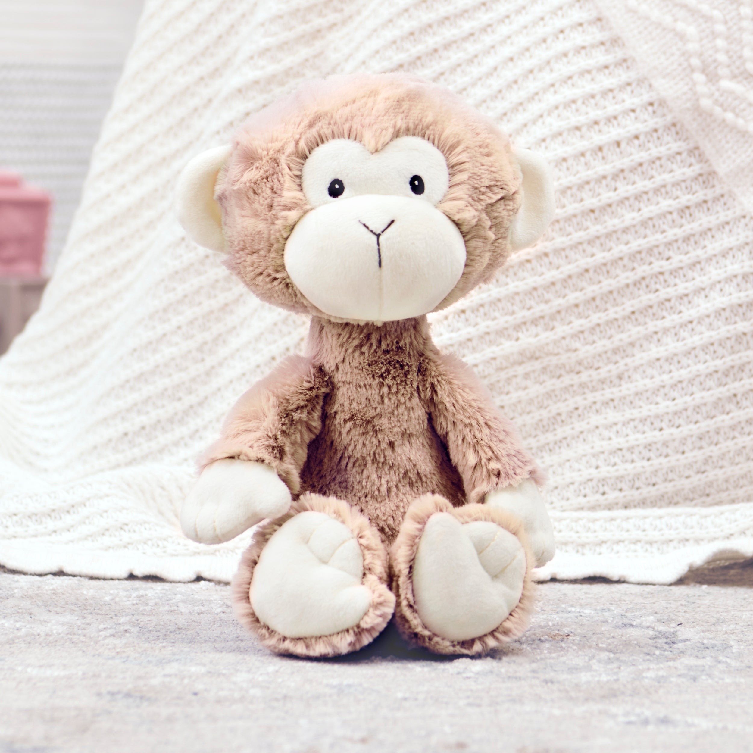 Baby GUND Lil’ Luvs Collection, Micah Monkey Premium Plush Stuffed Animal for Babies, Brown/Cream, 12”