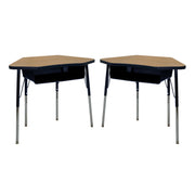 24" x 36" Petal Book Box Desk with Adjustable Standard Swivel Glide Legs, 2-Piece - Pasadena Oak/Navy