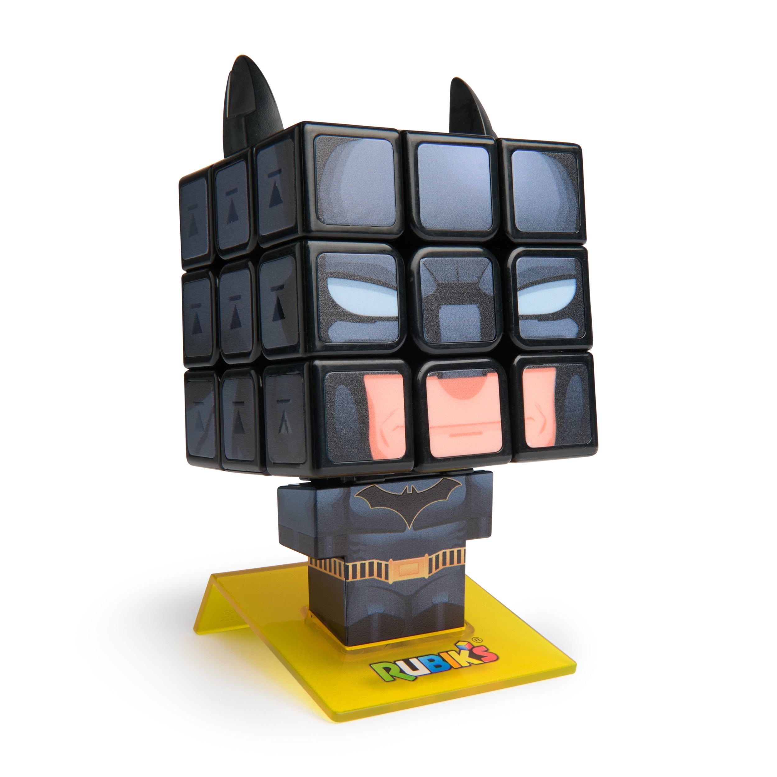 Rubik’s Cube, Batman Cuber, DC Comics Collectible Fidget Toy & Desk Decor, Classic Color-Matching Puzzle, Problem-Solving Brain Teaser for Fans of Batman Toys, for Ages 8 & Up
