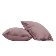 18" x 18" Square Microfiber and Faux Leather Pillow with Piping, 2-Piece - Mauve
