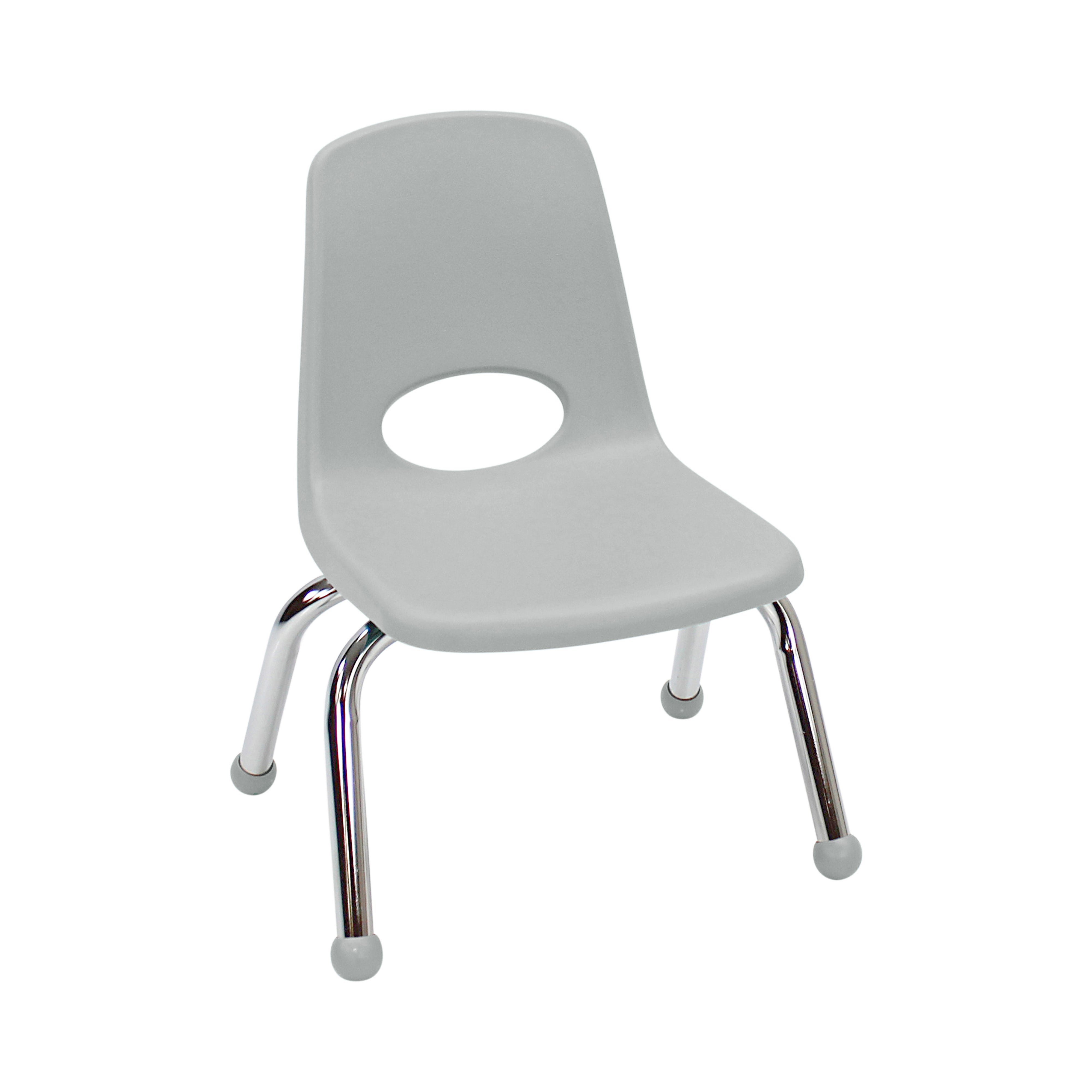 10" Stack Chair with Ball Glides - Light Gray