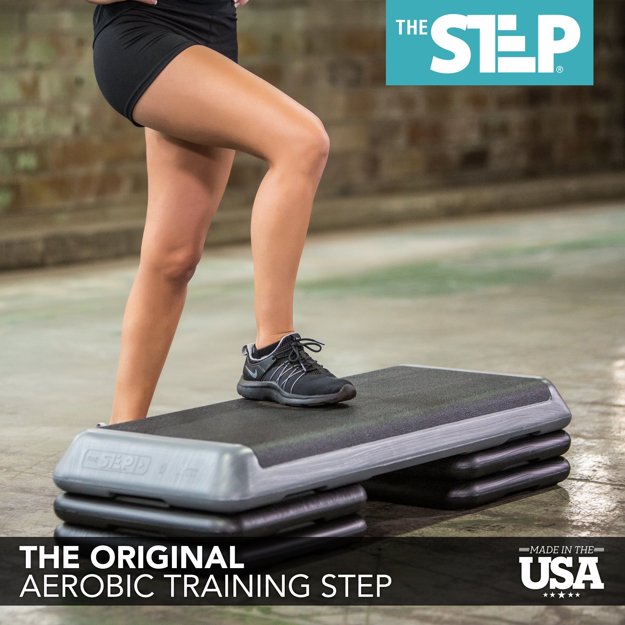 Original Health Club Step w/ (4) Original Risers - Grey