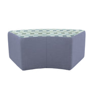 Outdoor 24" x 48" S-Curve Ottoman with Sunbrella, 18" H - Dream Mist/Canvas Haze