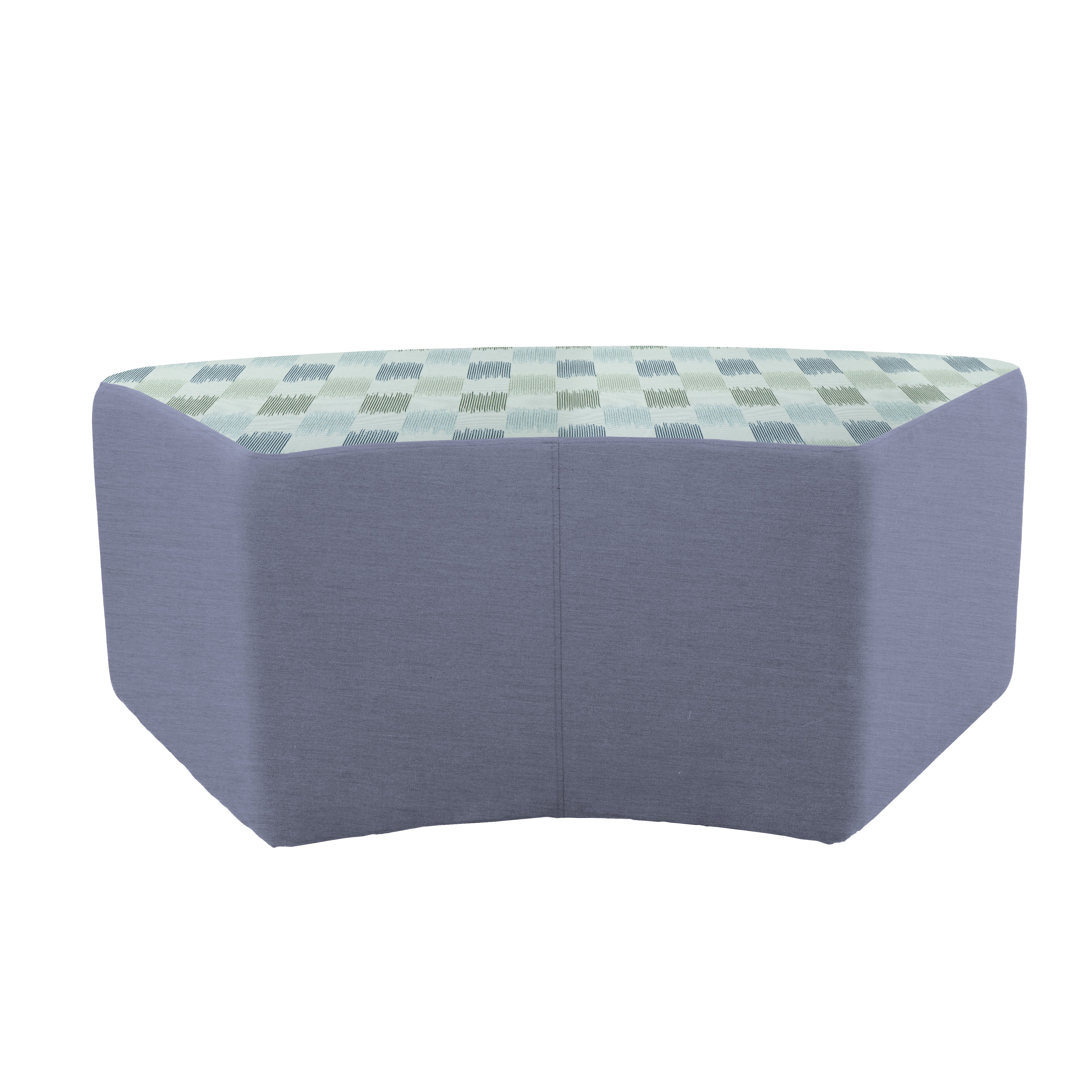 Outdoor 24" x 48" S-Curve Ottoman with Sunbrella, 18" H - Dream Mist/Canvas Haze