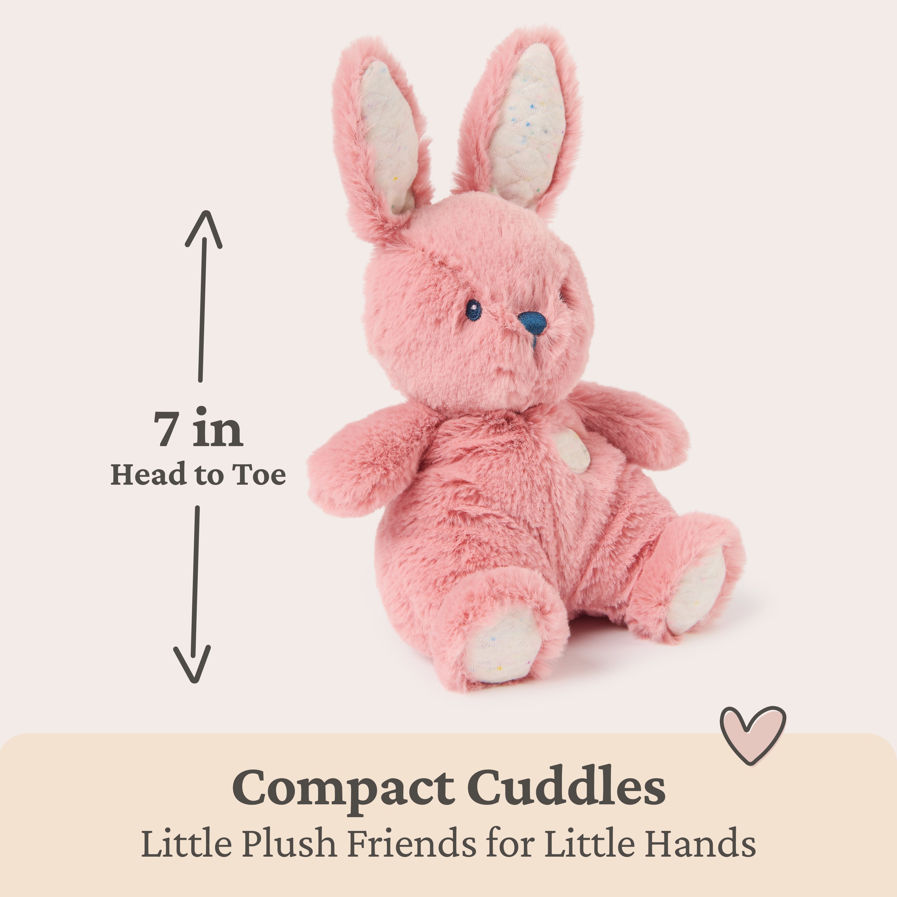Baby GUND Oh So Snuggly Littles Bunny Rabbit, Small Stuffed Animals, Bunny Stuffed Animal, Plush Toys for Infants and Toddlers, Pink, 7”