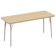 24" x 60" Rectangle T-Molding Activity Table with Adjustable Standard Swivel Glide Legs - Maple/Sand