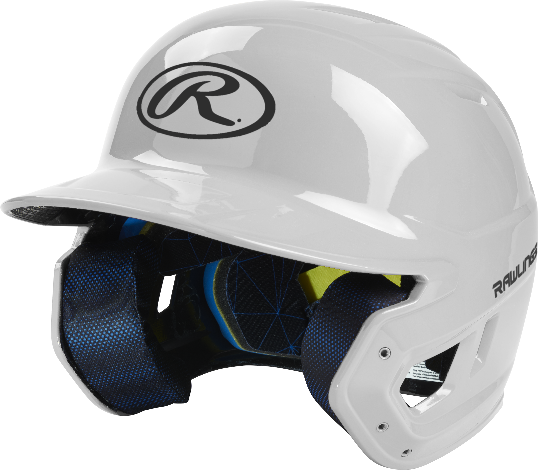 Rawlings Mach Gloss Senior Baseball Helmet - White