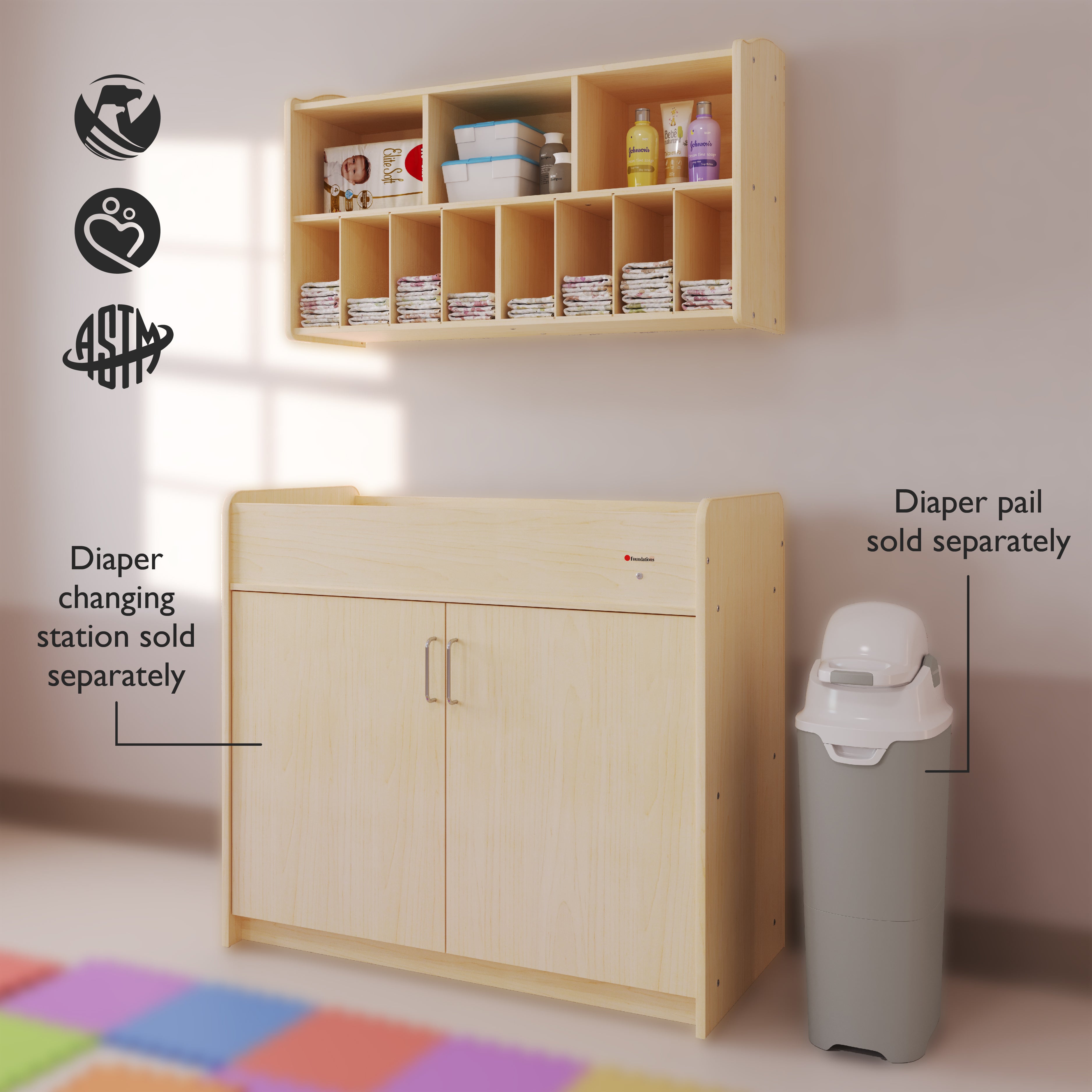 Wall Mounted Diaper Organizer