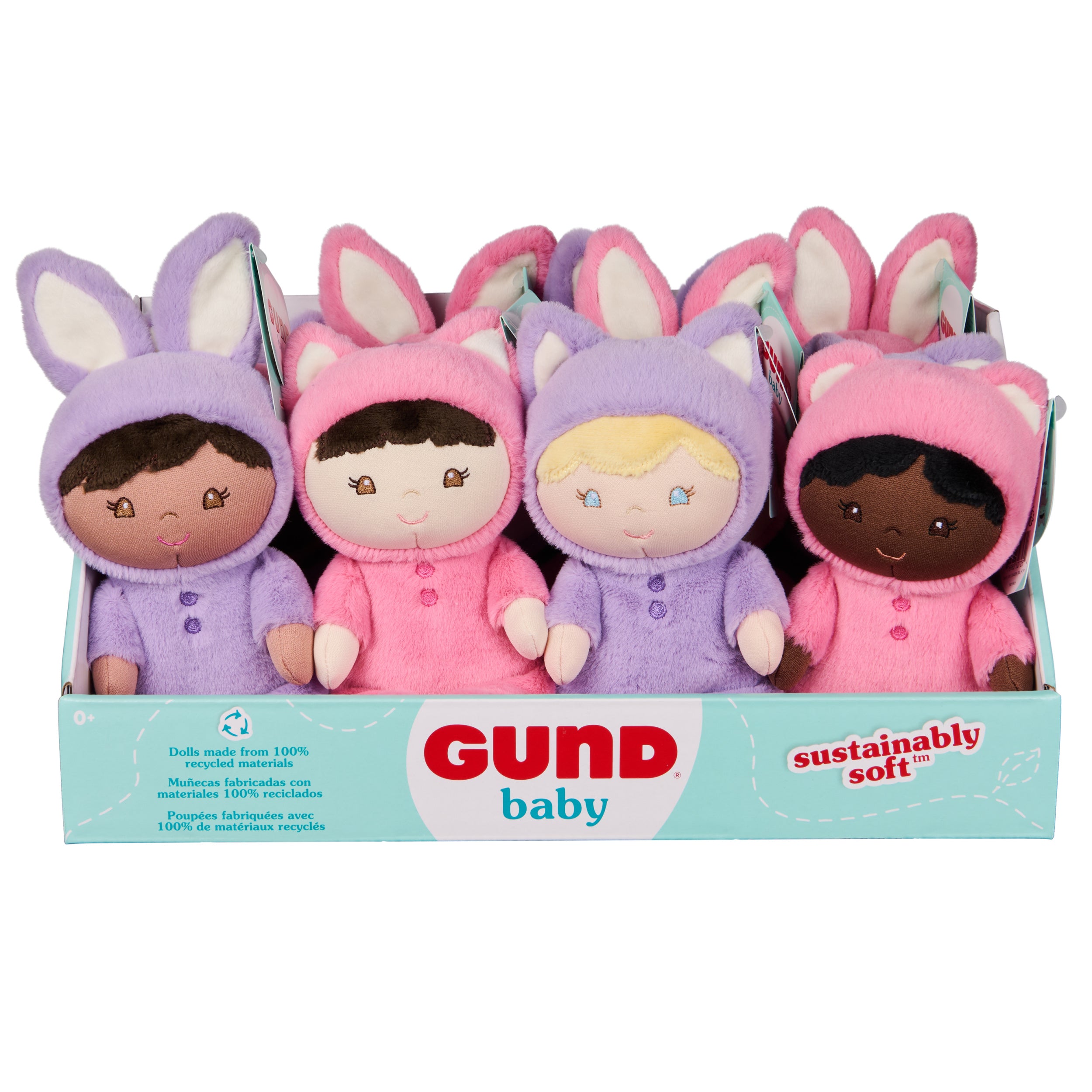 100% Recycled 7" Mini Baby Doll CDU 6 Assorted Styles