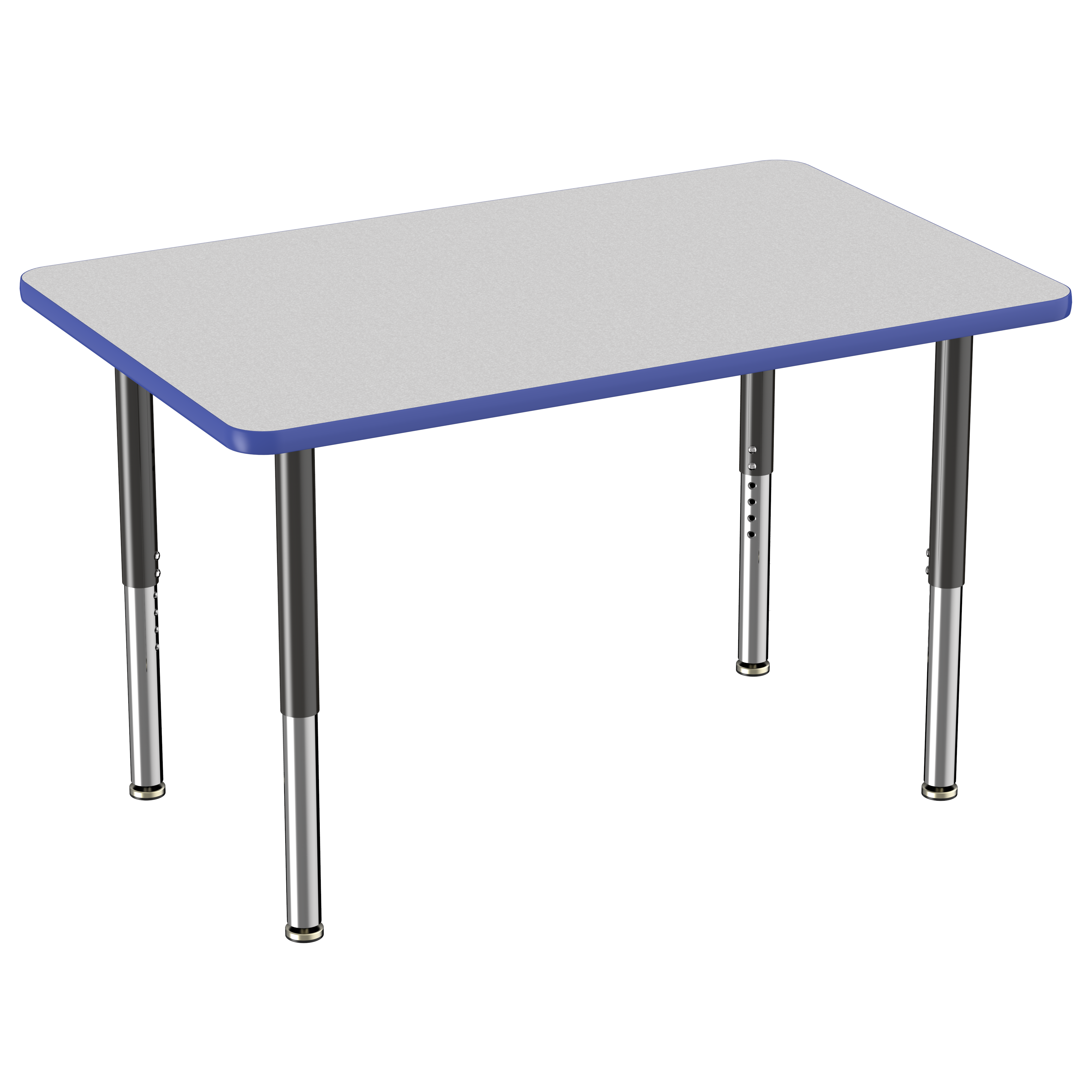 30" x 48" Rectangle T-Molding Activity Table with Adjustable Super Legs - Gray/Blue/Black