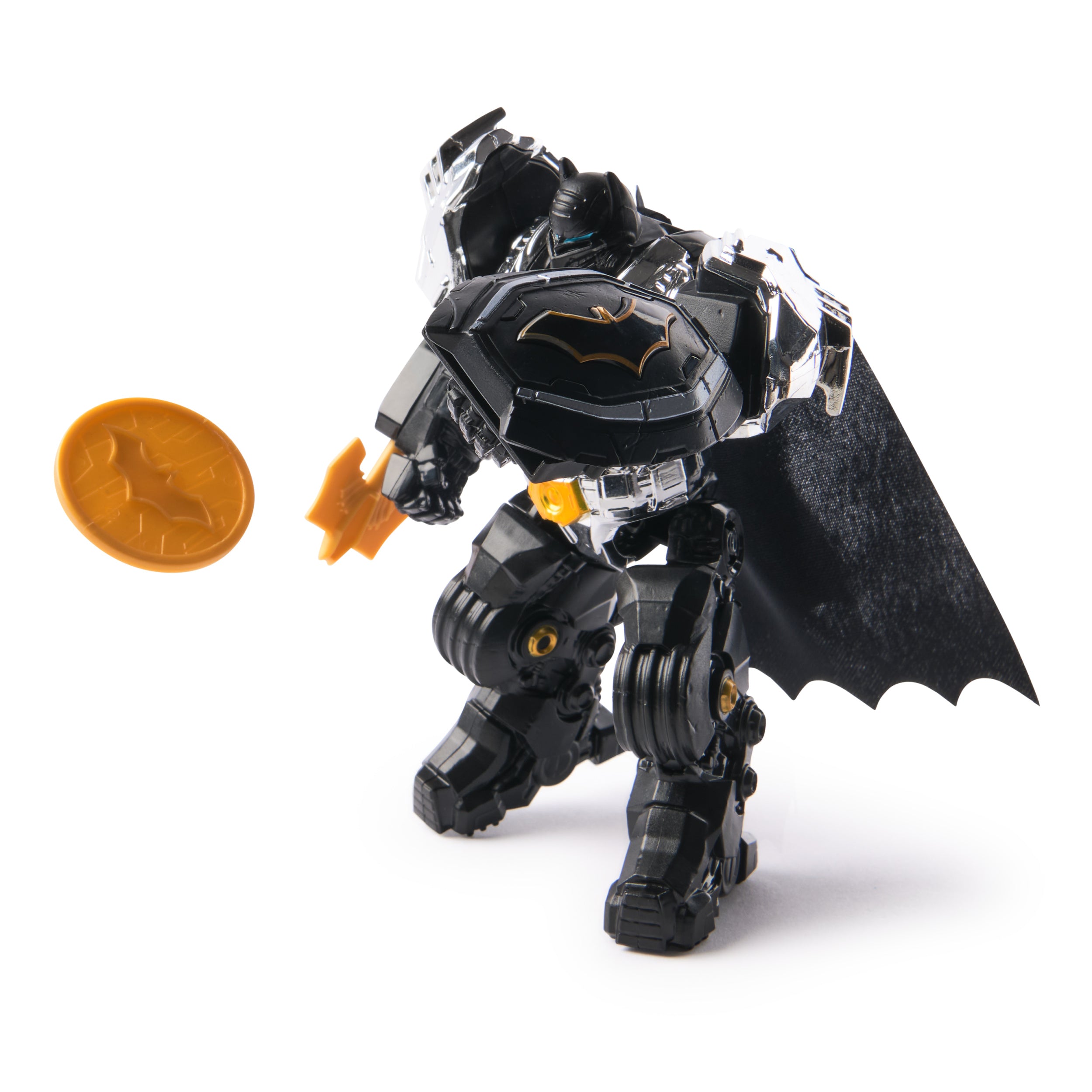 DC Comics, Metal Force Batman Action Figure, 6-Inch with 4-Inch Mini Figure, Built-in Blaster and Armor Suit, Super Hero Kids Toys for Boys and Girls Ages 4 and Up