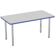 30" x 60" Rectangle Thermofused Activity Table with Adjustable Super Legs - Gray/Blue/Silver