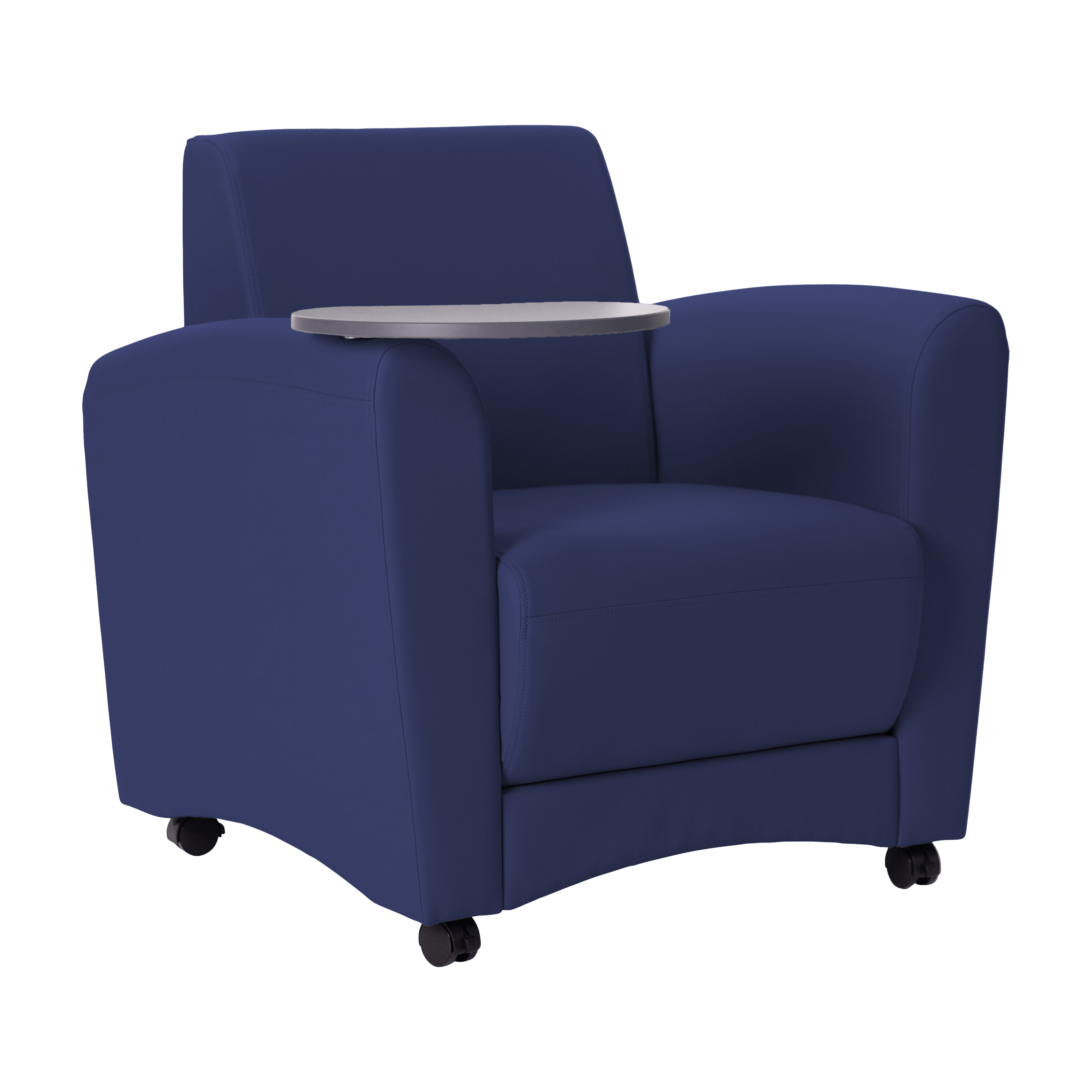 Pro Series Upholstered Common Area Chair with Tablet - Navy/Cosmic Strandz