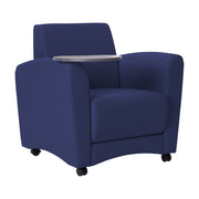 Pro Series Upholstered Common Area Chair with Tablet - Navy/Cosmic Strandz
