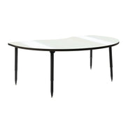 Adapte 48" x 72" Kidney Dry-Erase Activity Table with Adjustable Tapered Legs - Whiteboard/Black