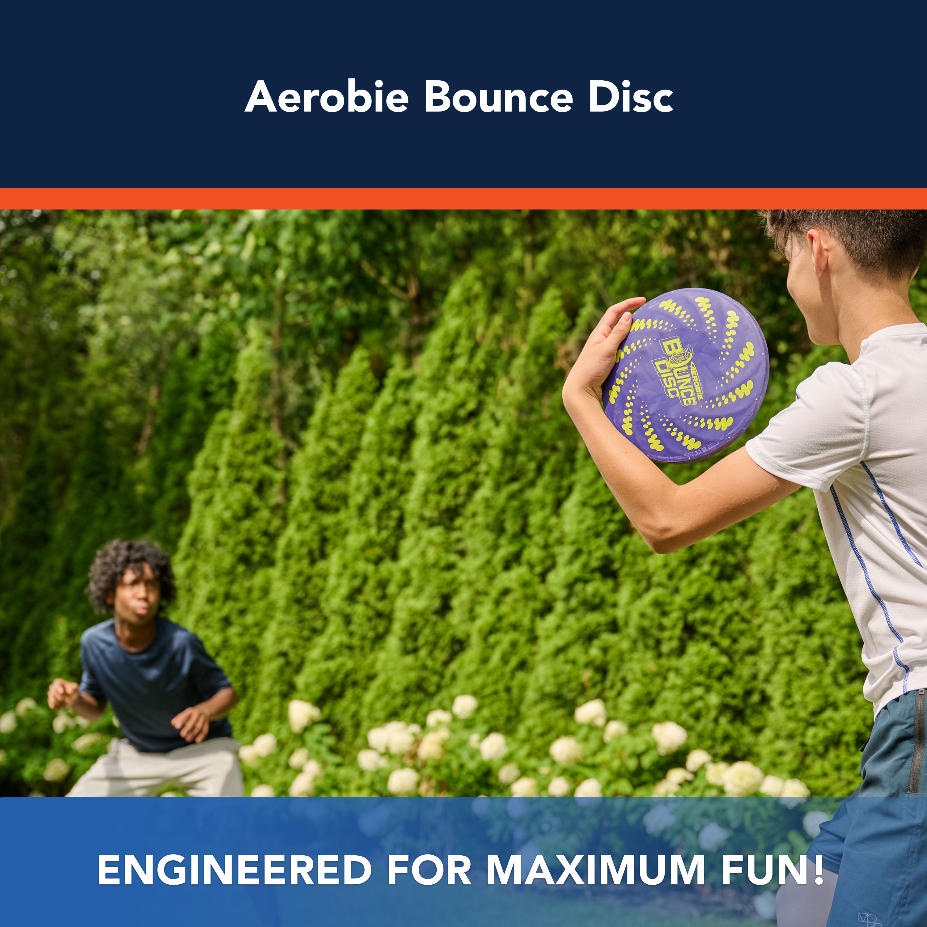 Aerobie Bounce Disc, Throwing Disc Toy for Kids, Backyard Toys & Outdoor Games for Adults & Family, Ages  5 & Up