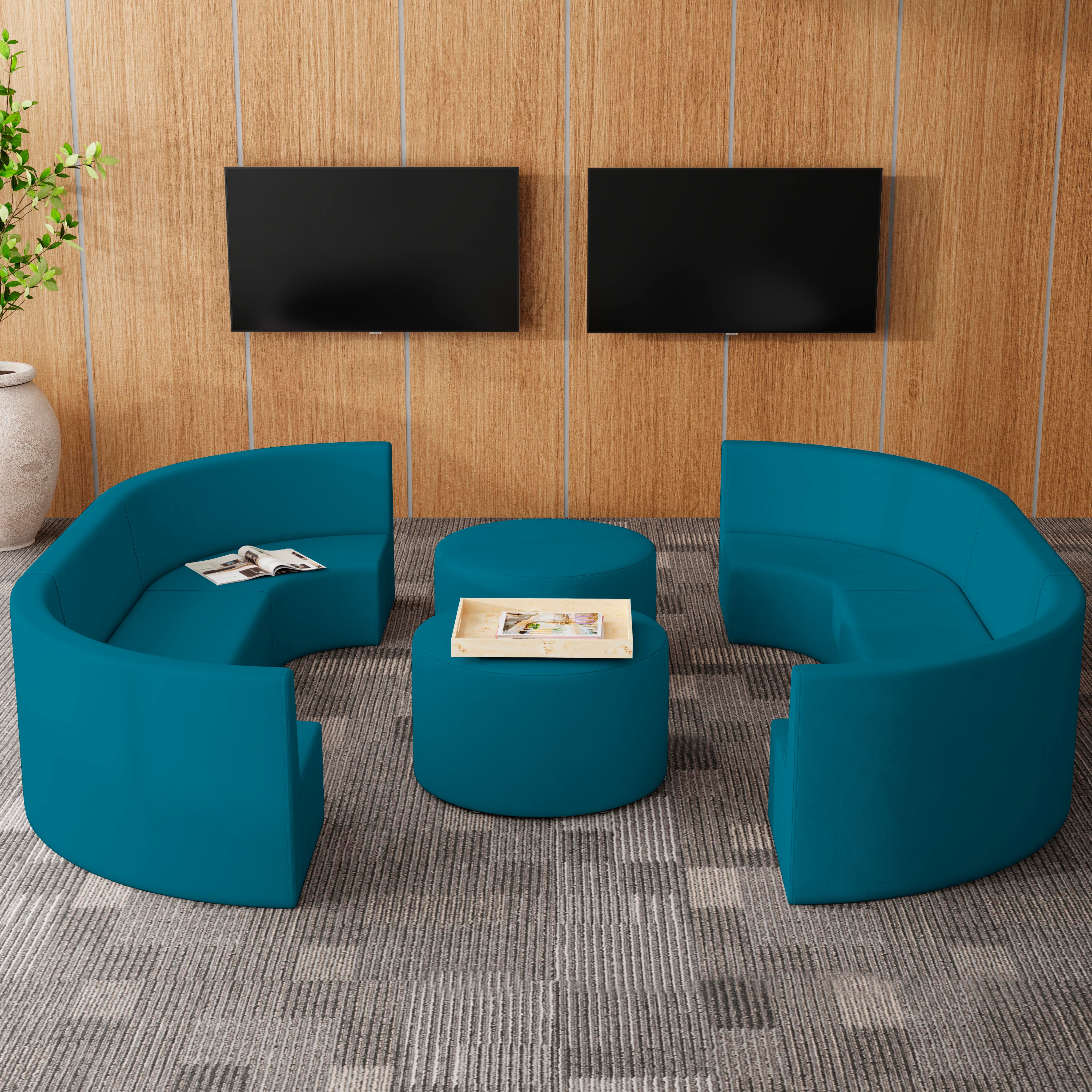 Pro Series Upholstered 30" Round Ottoman 18" Height - Teal