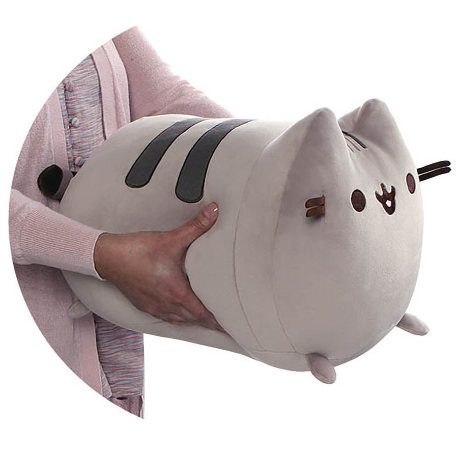 GUND Pusheen the Cat Squisheen Log Plush, Squishy Stuffed Animal for Ages 8 and Up, Gray, 11”